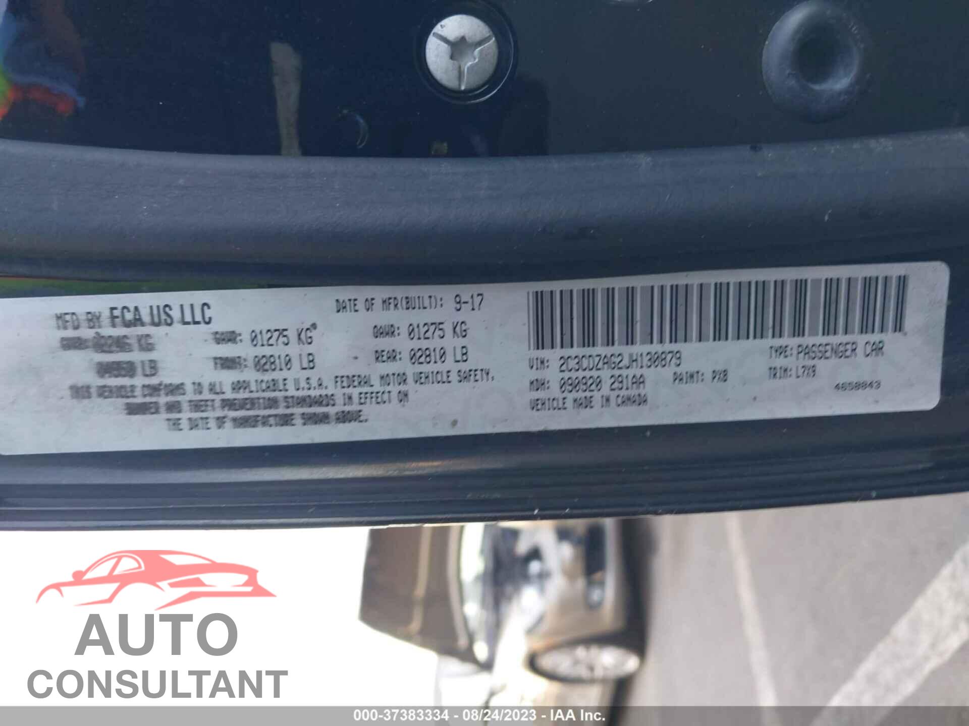 DODGE CHALLENGER 2018 - 2C3CDZAG2JH130879