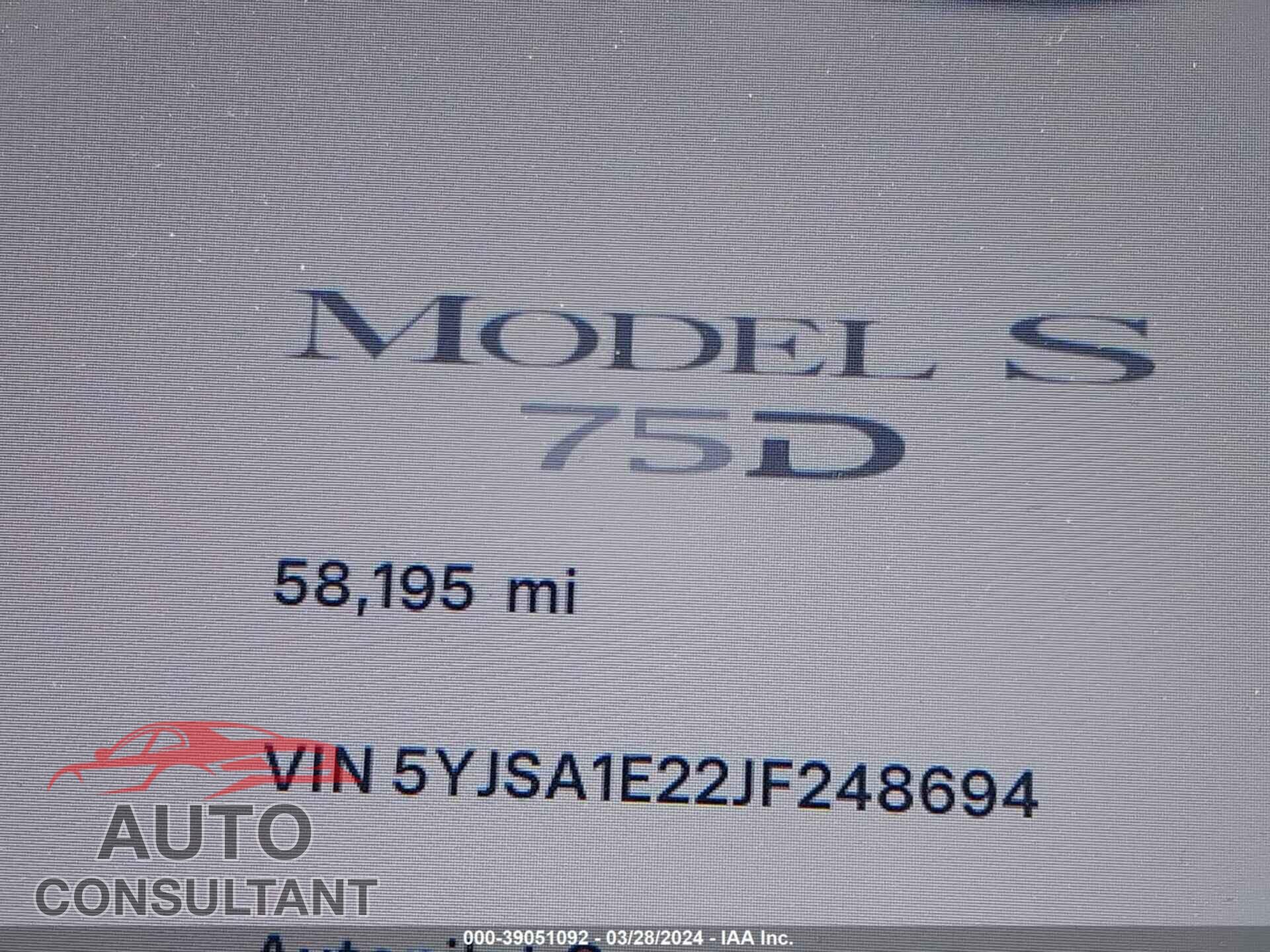 TESLA MODEL S 2018 - 5YJSA1E22JF248694
