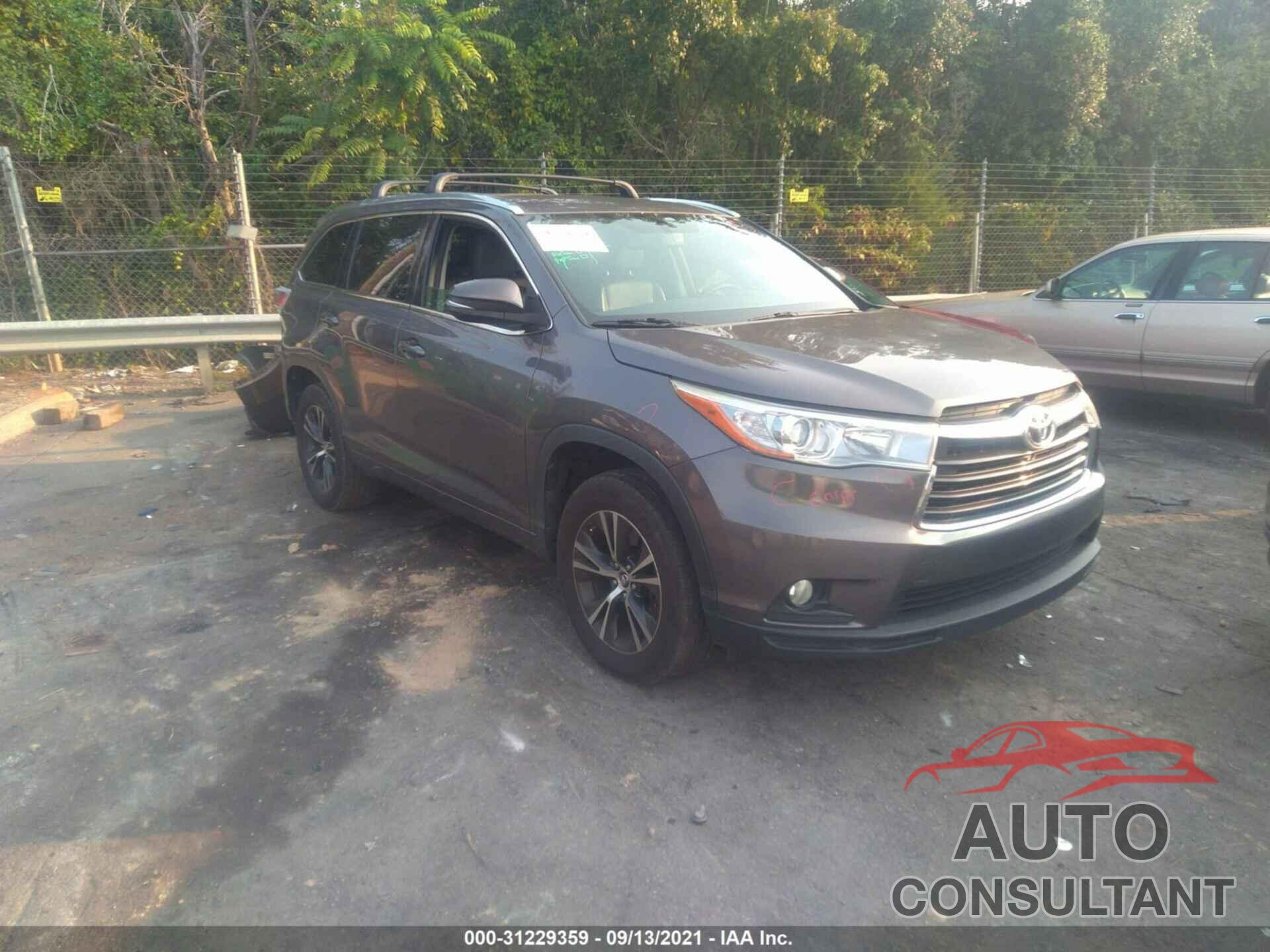TOYOTA HIGHLANDER 2016 - 5TDKKRFH3GS132438