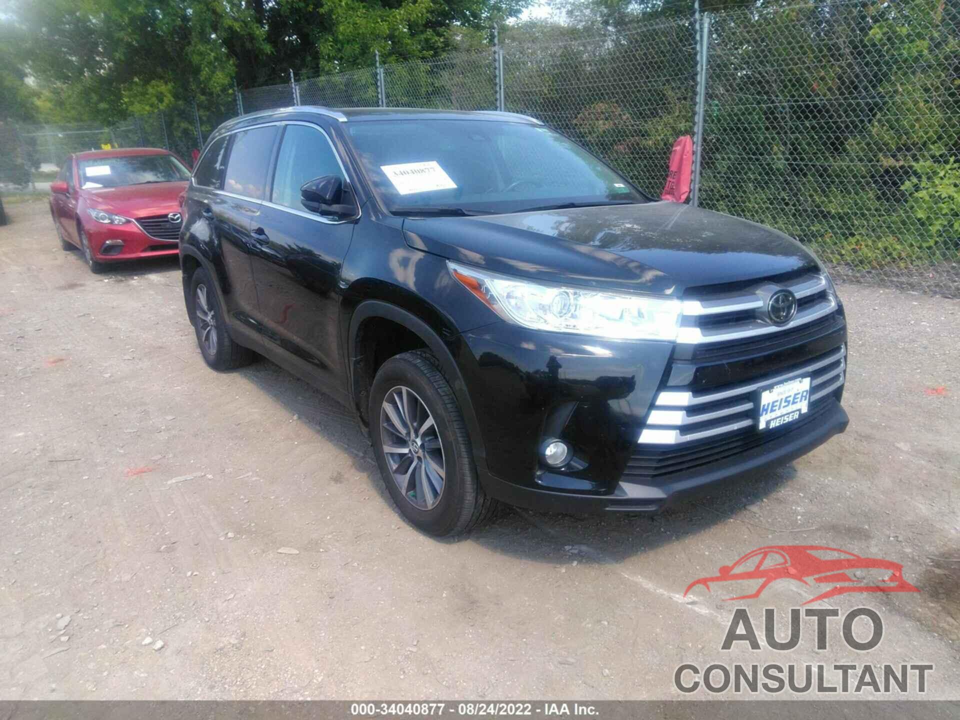 TOYOTA HIGHLANDER 2019 - 5TDJZRFH0KS950287