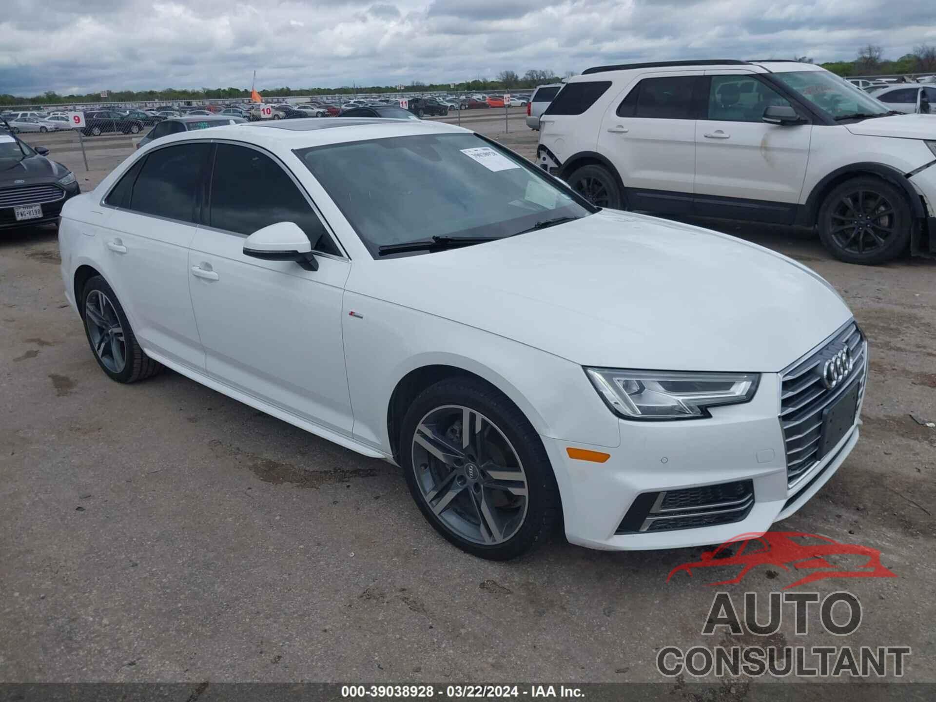 AUDI A4 2018 - WAULMAF40JA120780