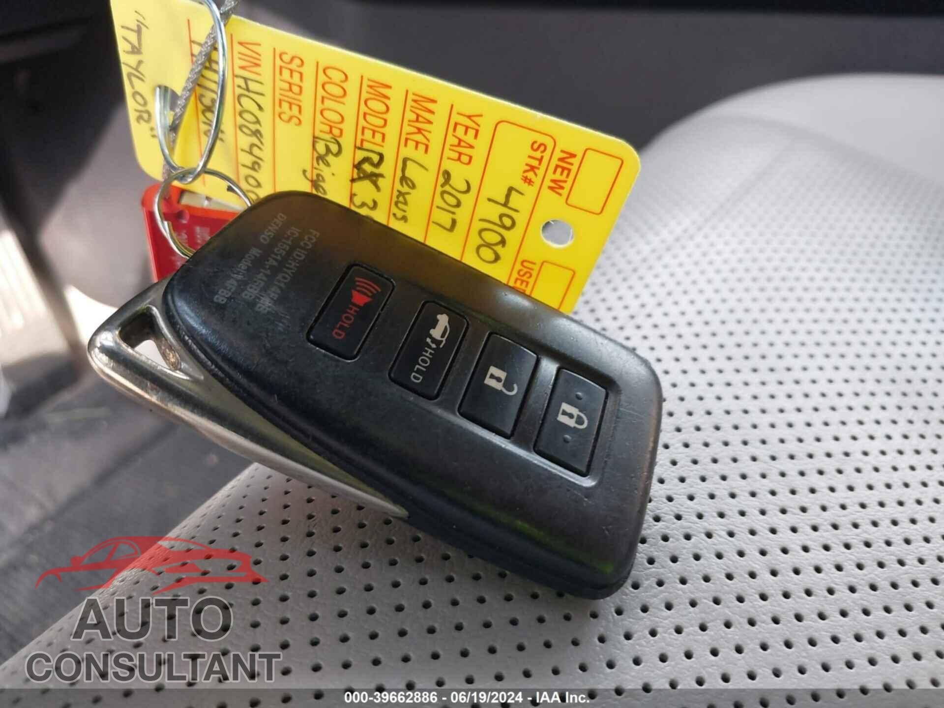 LEXUS RX 350 2017 - 2T2BZMCA4HC084900