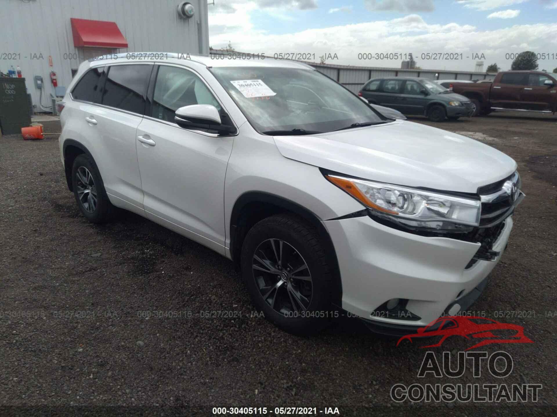 TOYOTA HIGHLANDER 2016 - 5TDJKRFH4GS258514