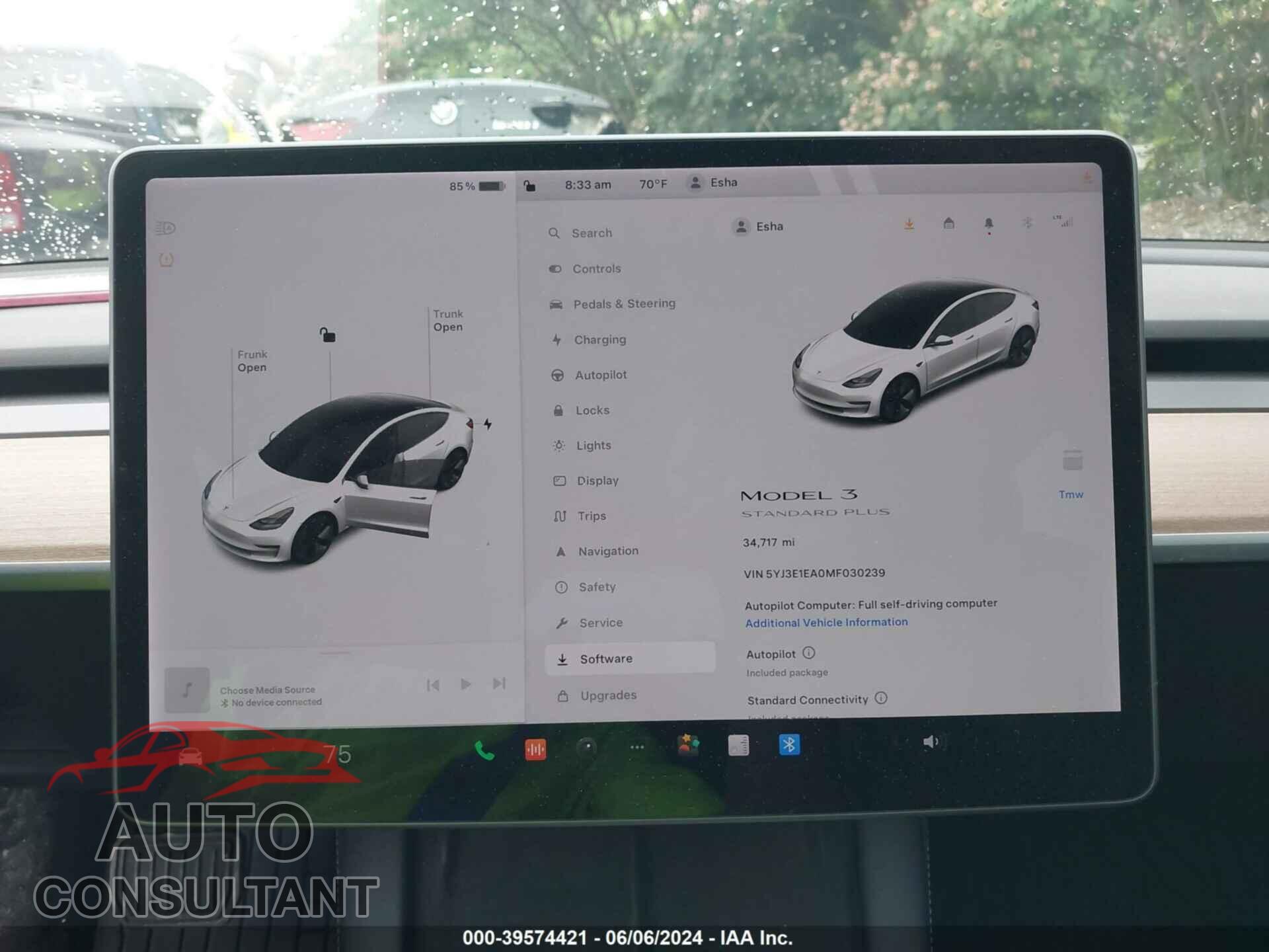 TESLA MODEL 3 2021 - 5YJ3E1EA0MF030239