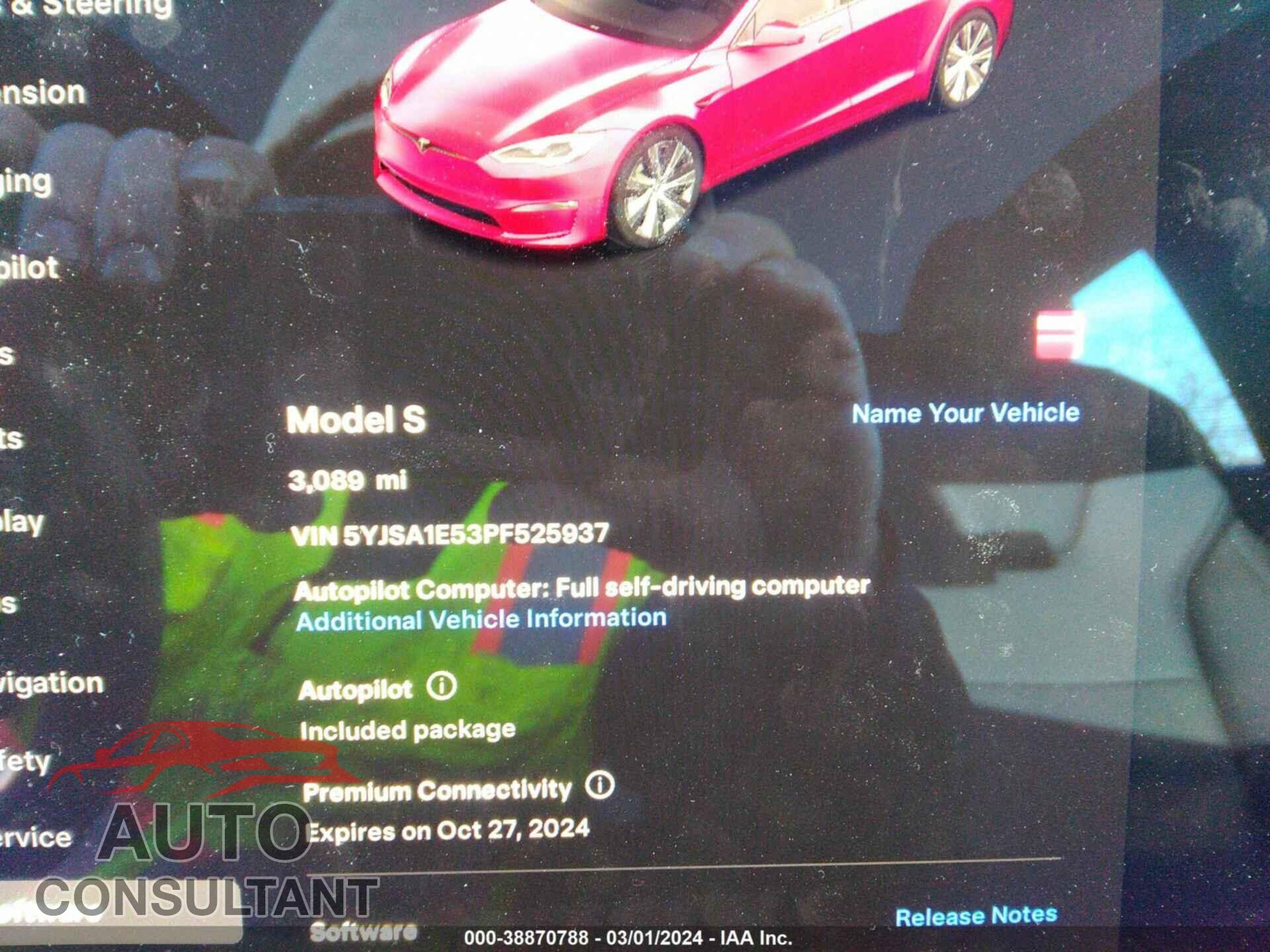 TESLA MODEL S 2023 - 5YJSA1E53PF525937