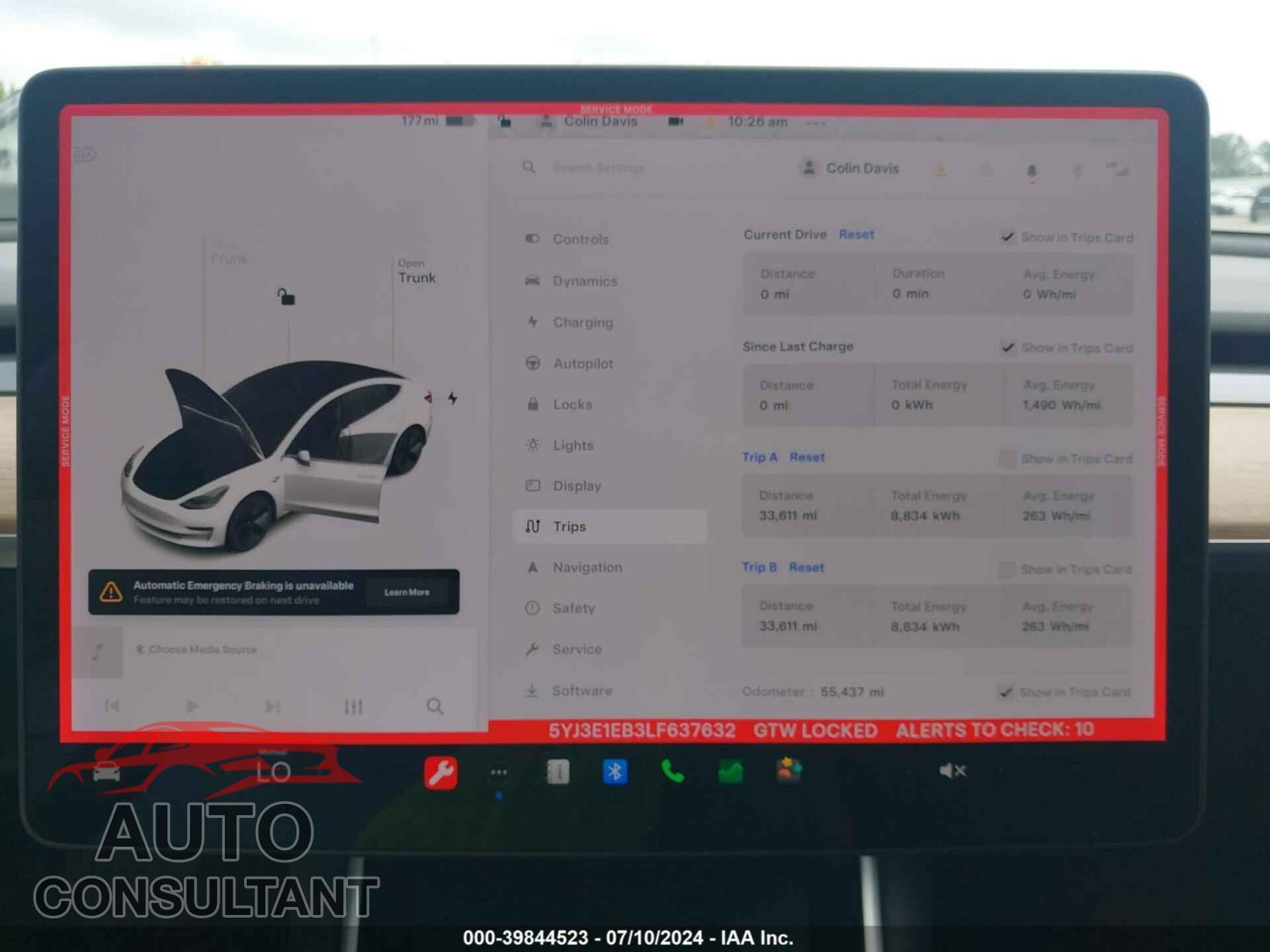 TESLA MODEL 3 2020 - 5YJ3E1EB3LF637632