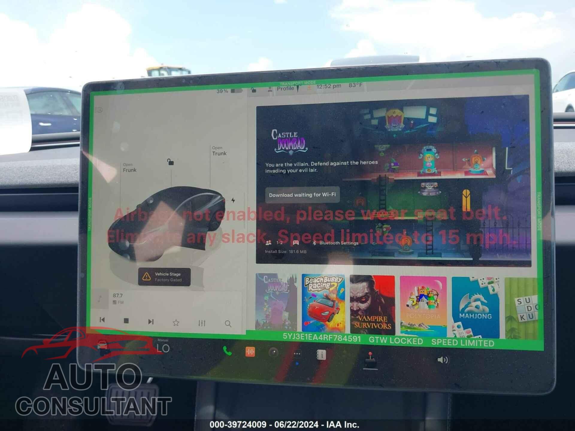 TESLA MODEL 3 2024 - 5YJ3E1EA4RF784591