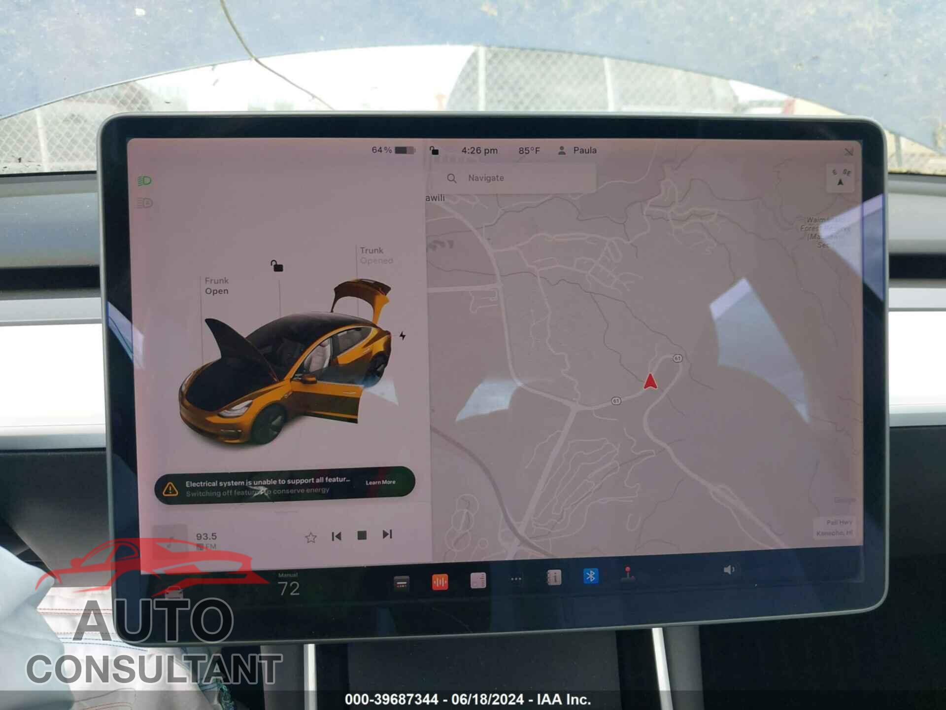 TESLA MODEL 3 2019 - 5YJ3E1EA9KF413125