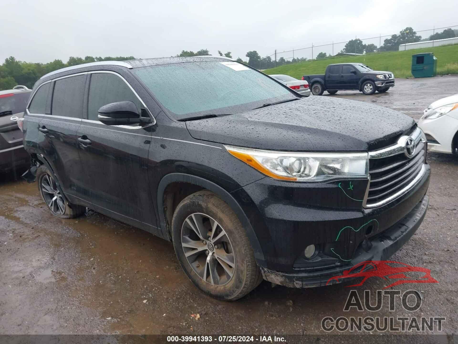 TOYOTA HIGHLANDER 2016 - 5TDKKRFH8GS507319