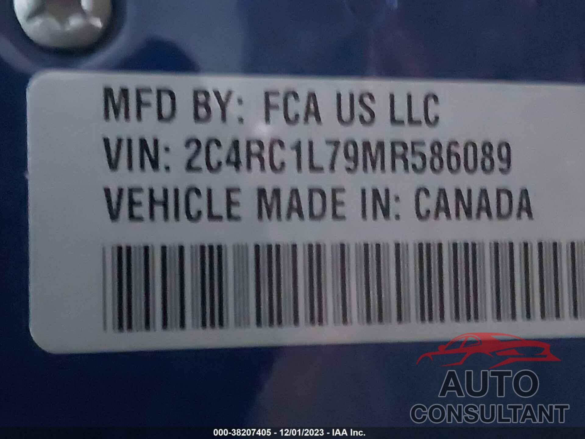 CHRYSLER PACIFICA HYBRID 2021 - 2C4RC1L79MR586089