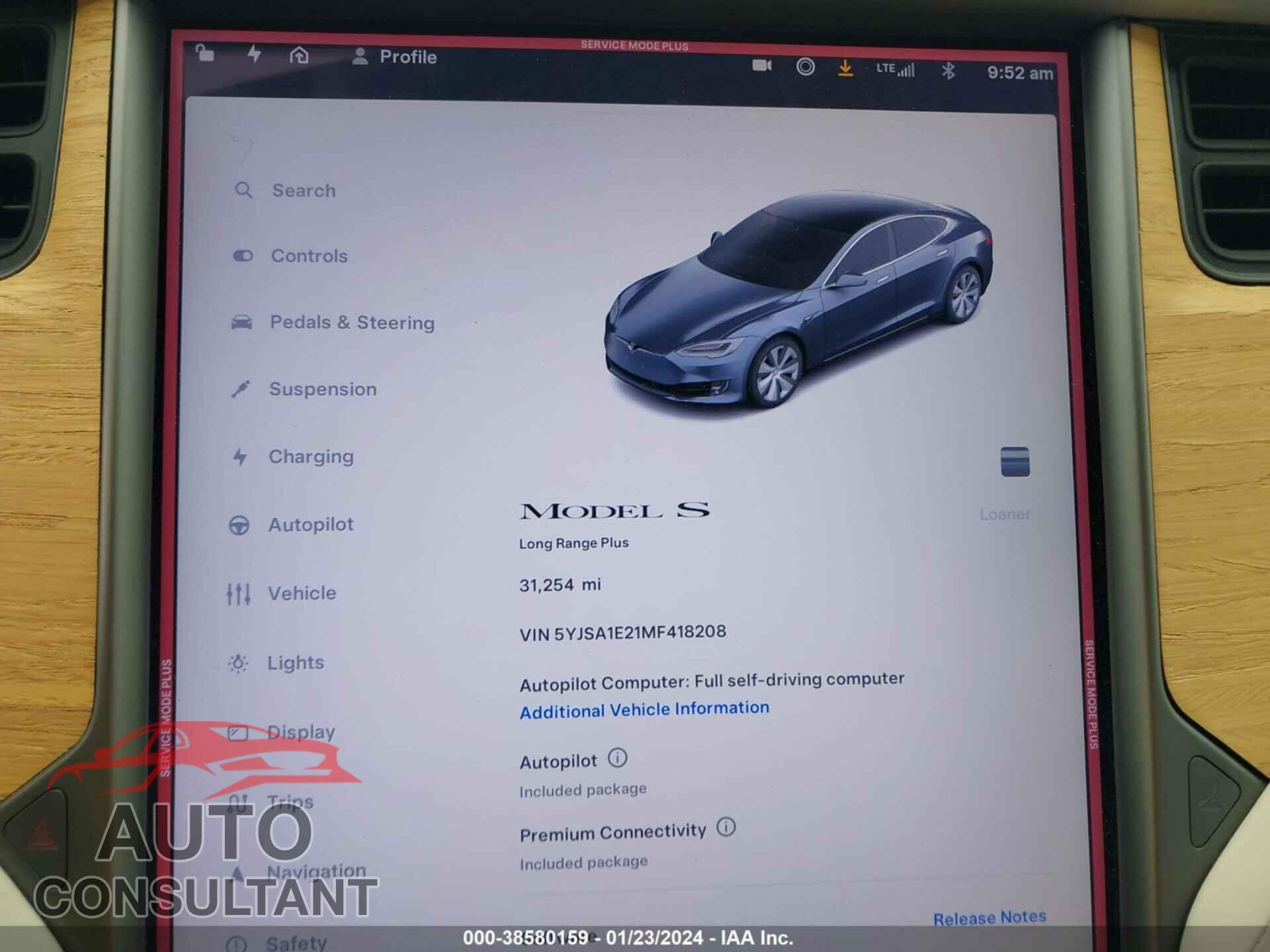TESLA MODEL S 2021 - 5YJSA1E21MF418208