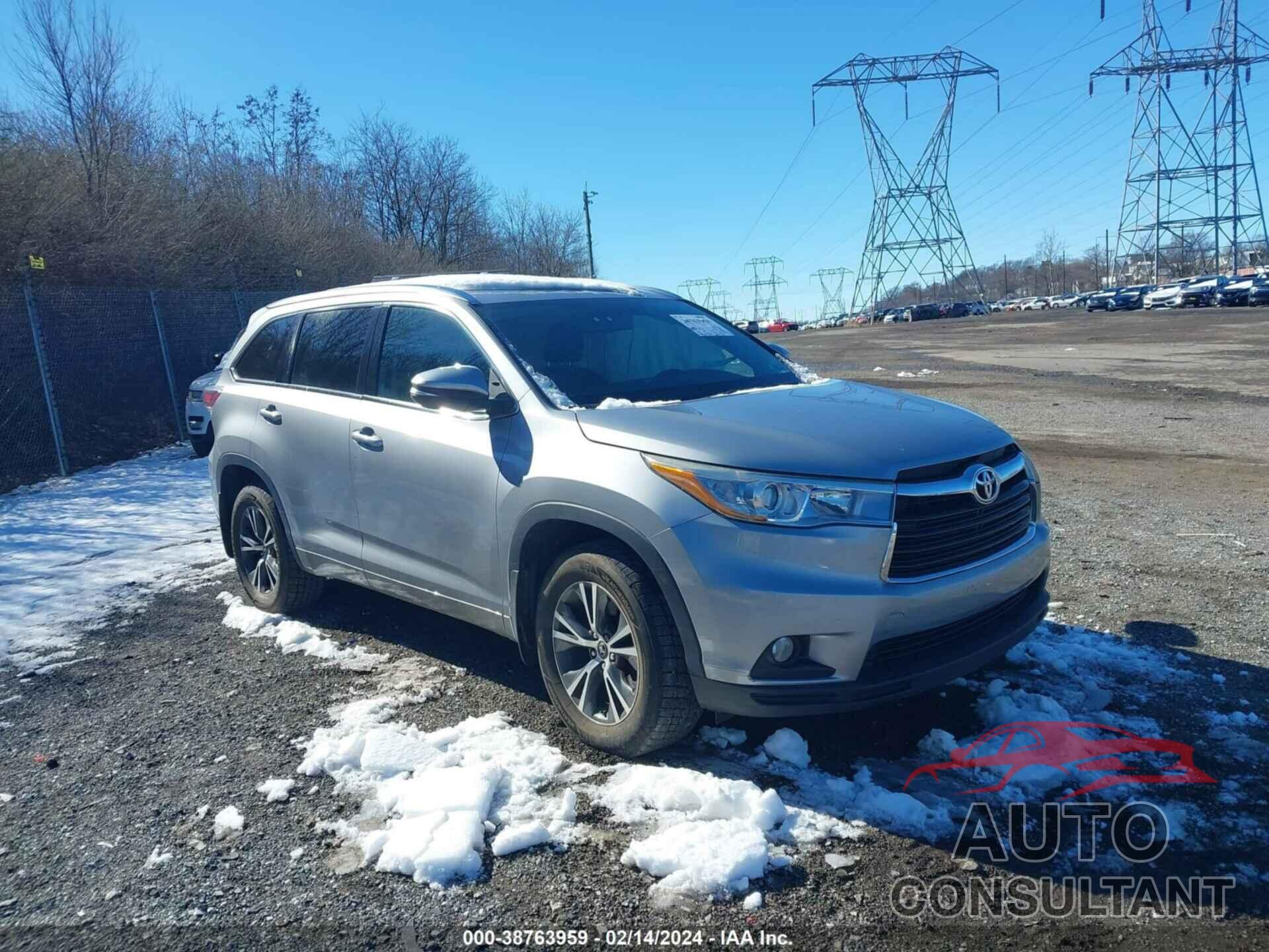 TOYOTA HIGHLANDER 2016 - 5TDJKRFH5GS290341