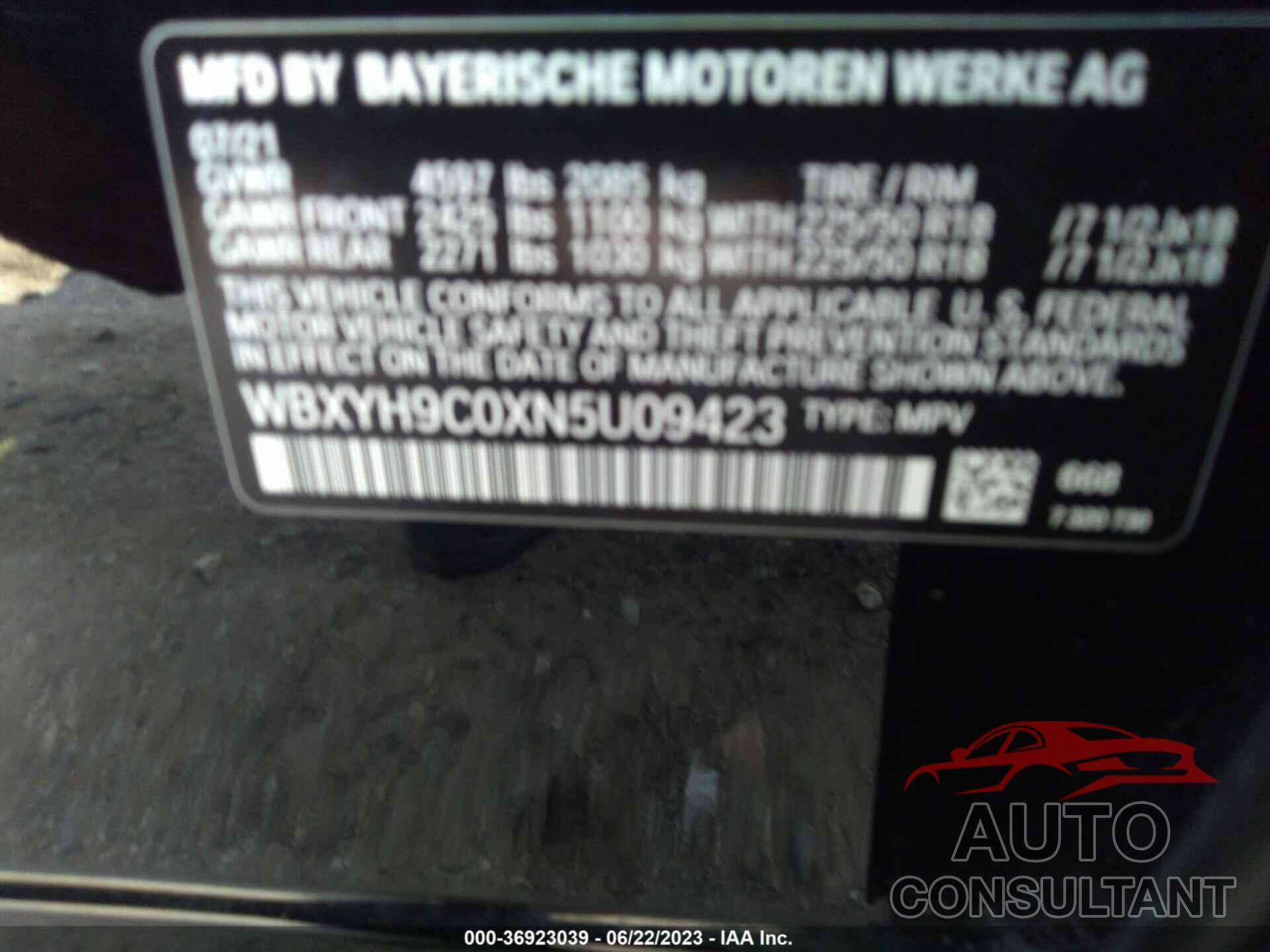 BMW X2 2022 - WBXYH9C0XN5U09423