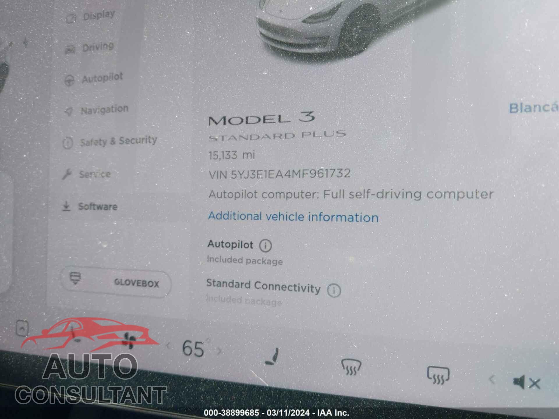 TESLA MODEL 3 2021 - 5YJ3E1EA4MF961732