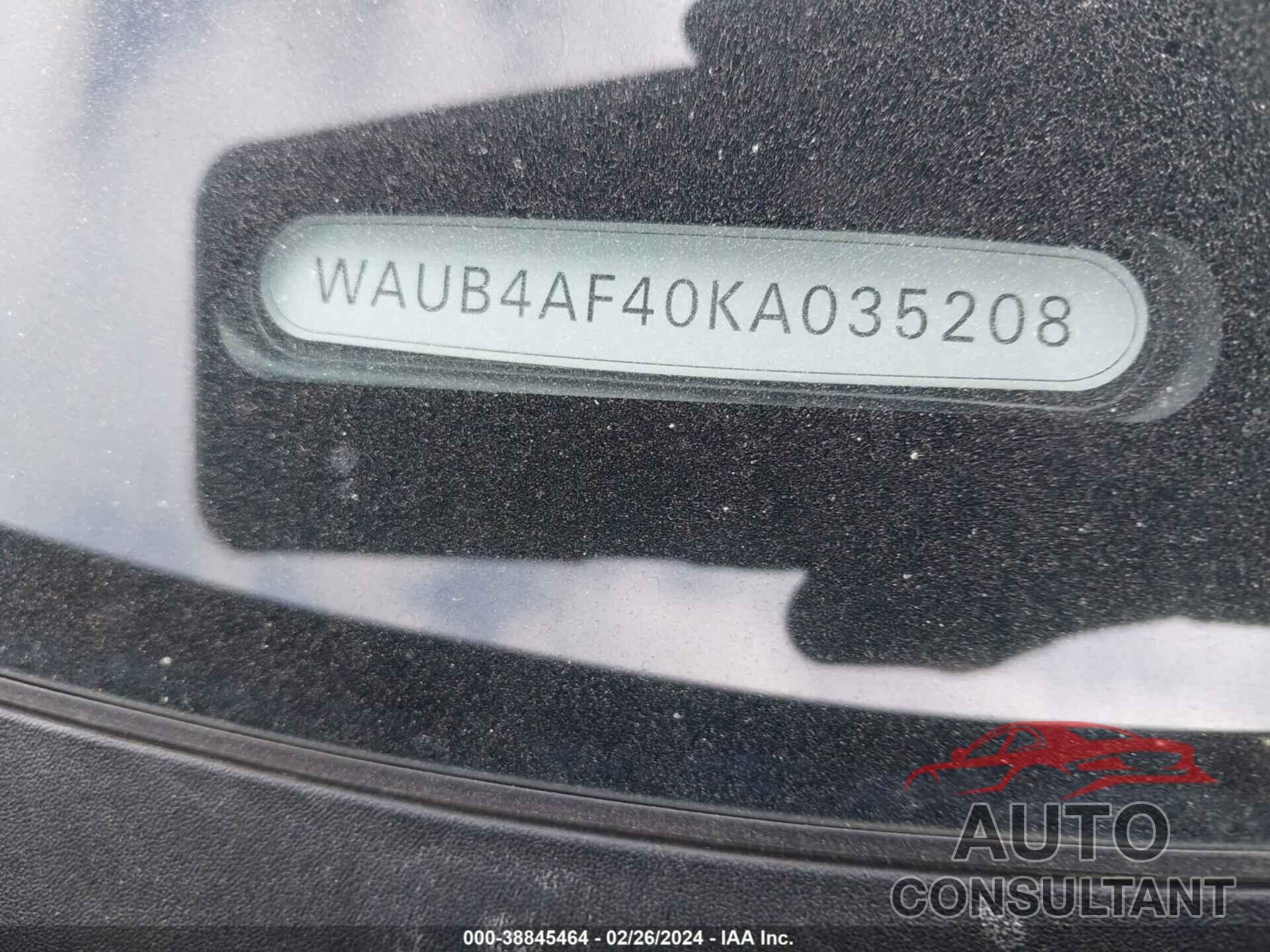 AUDI S4 2019 - WAUB4AF40KA035208