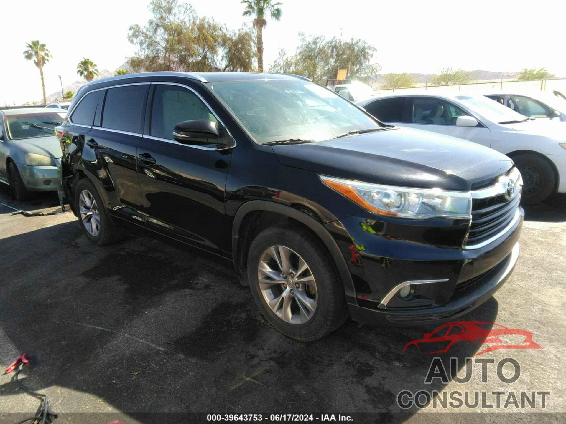 TOYOTA HIGHLANDER 2015 - 5TDJKRFH3FS139917