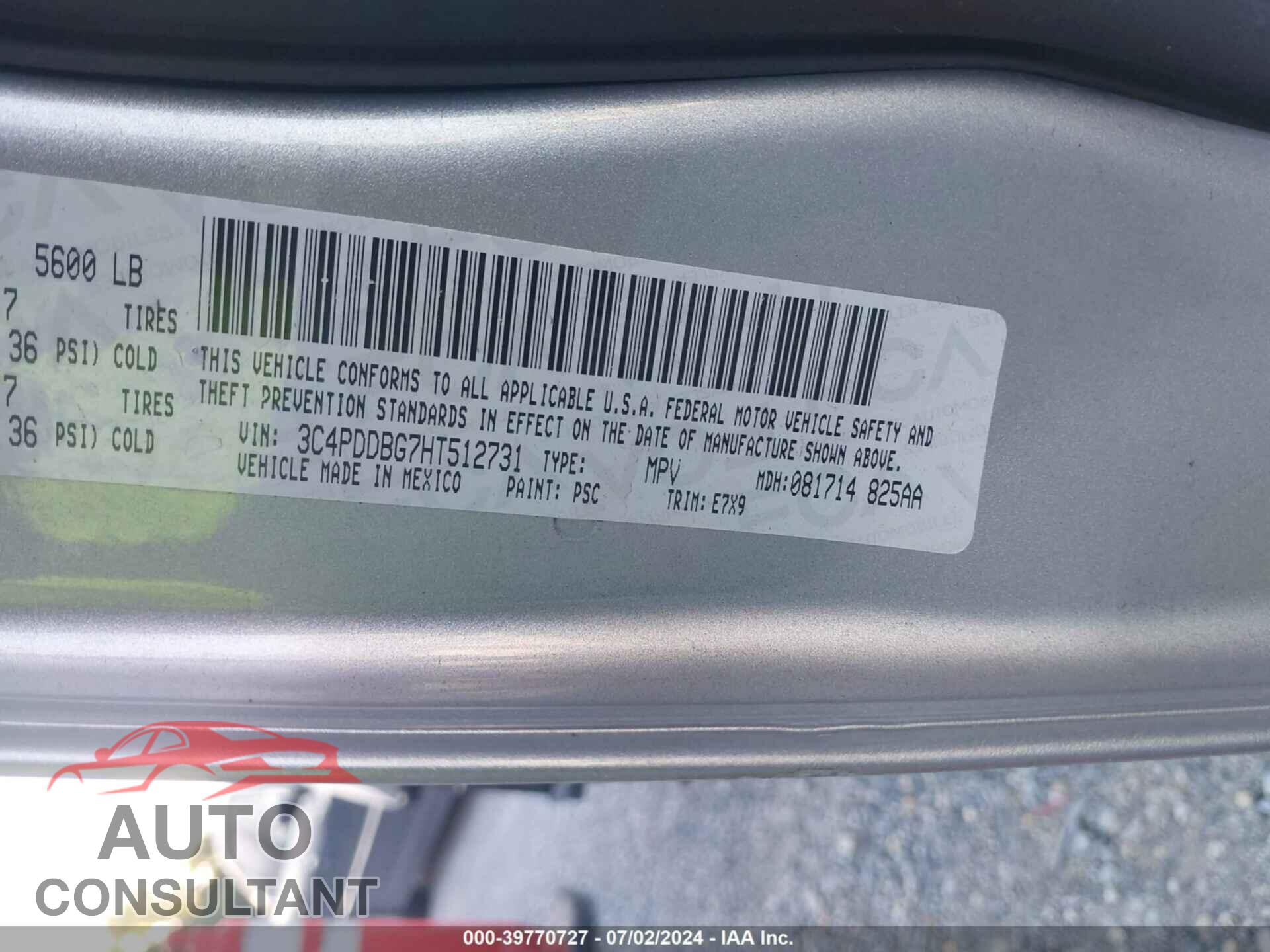 DODGE JOURNEY 2017 - 3C4PDDBG7HT512731
