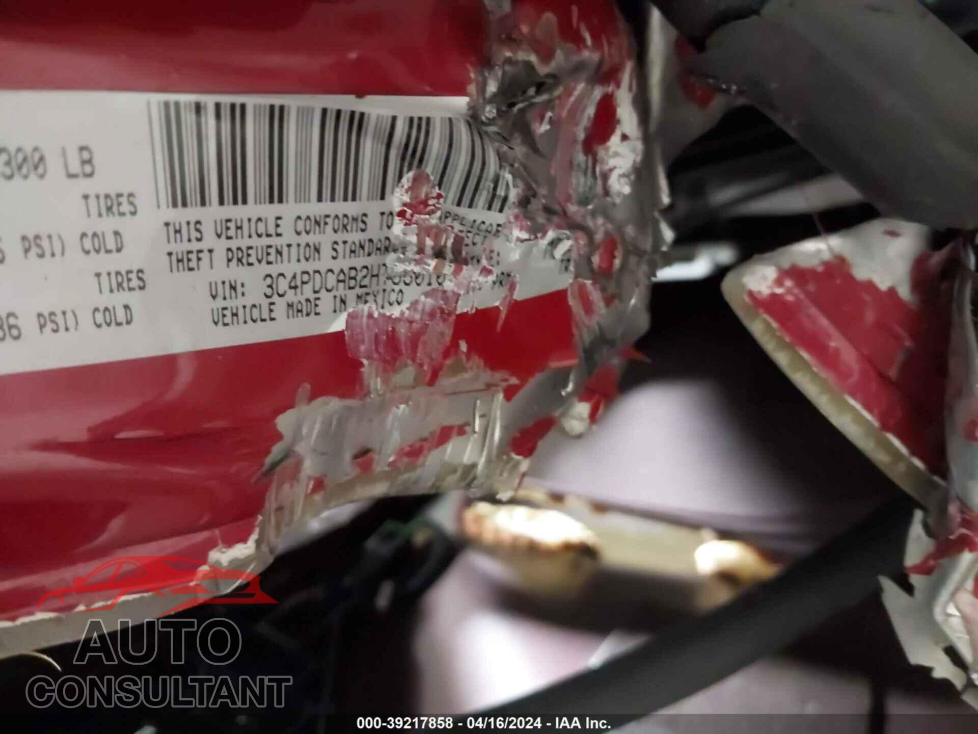 DODGE JOURNEY 2017 - 3C4PDCAB2HT630105