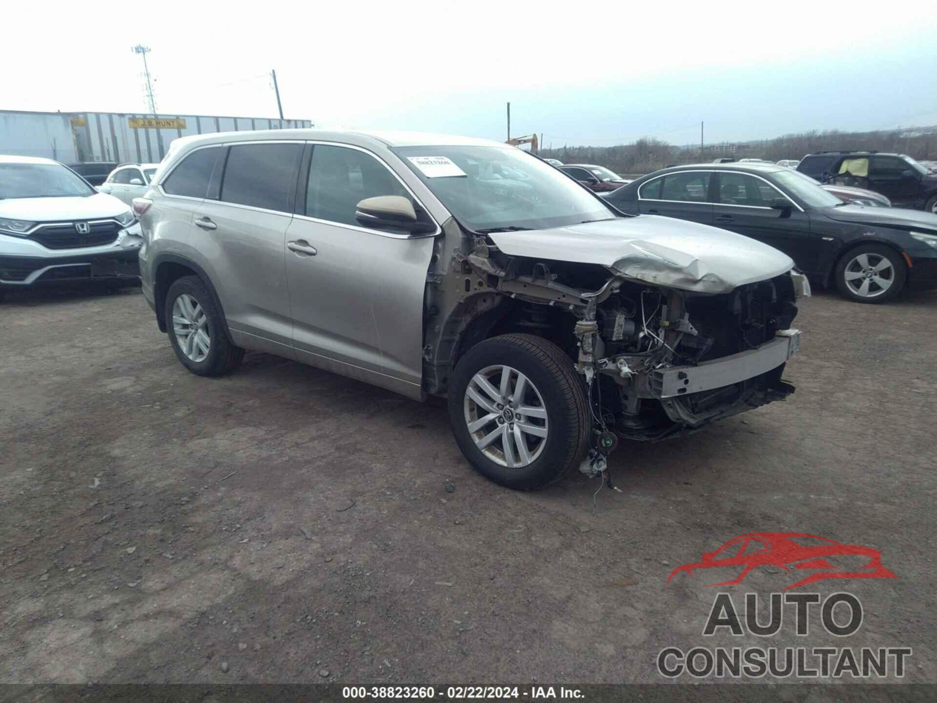 TOYOTA HIGHLANDER 2016 - 5TDBKRFH7GS328043