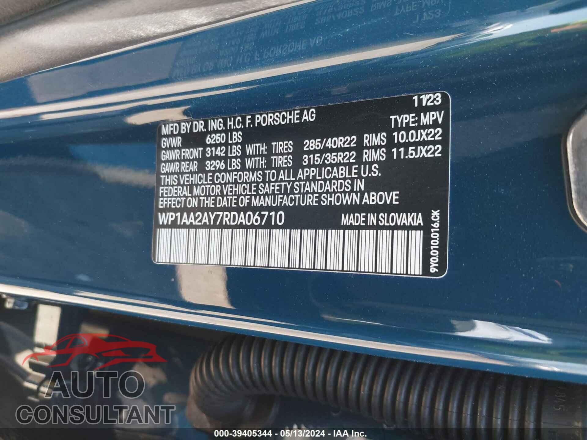PORSCHE CAYENNE 2024 - WP1AA2AY7RDA06710