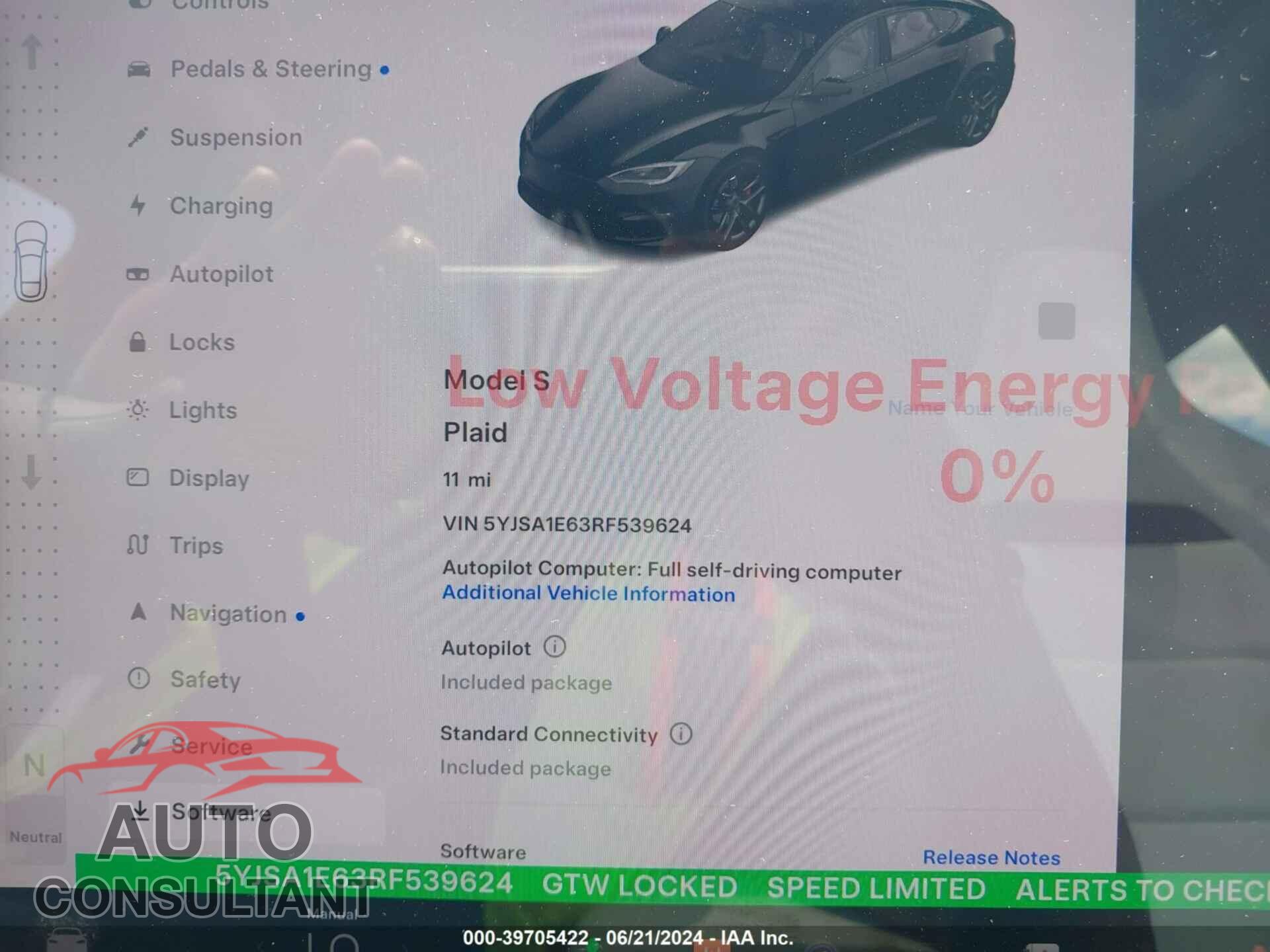 TESLA MODEL S 2024 - 5YJSA1E63RF539624