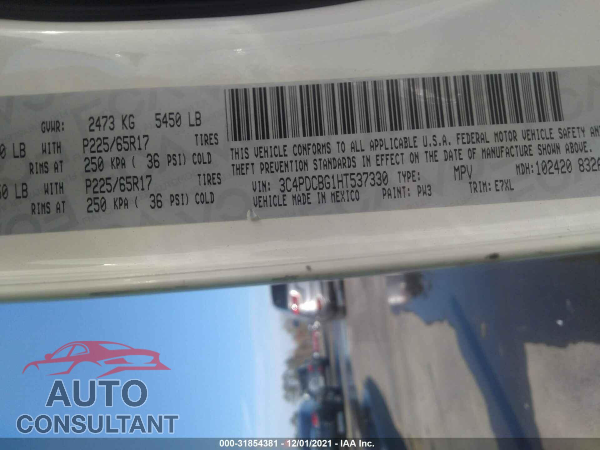 DODGE JOURNEY 2017 - 3C4PDCBG1HT537330