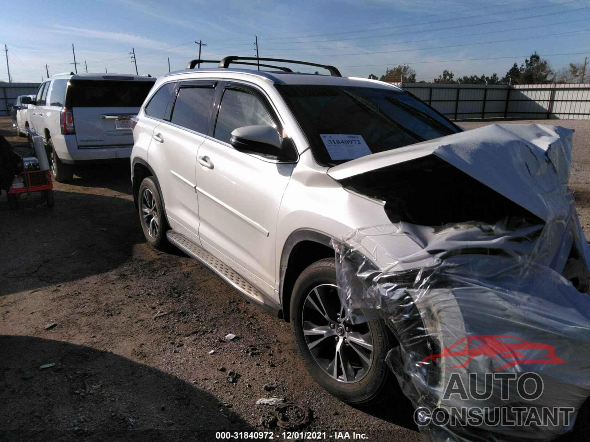 TOYOTA HIGHLANDER 2016 - 5TDKKRFH0GS507038