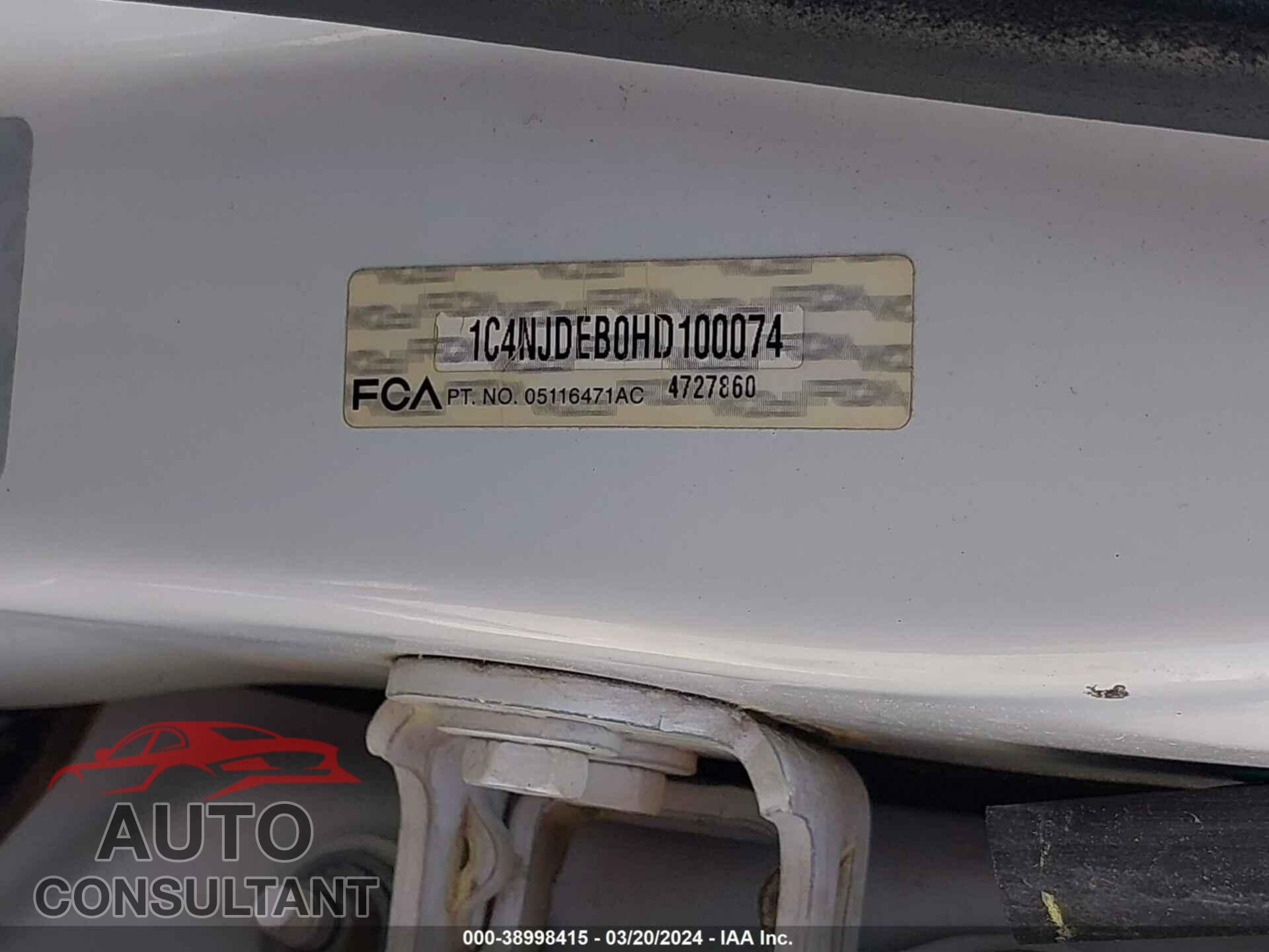 JEEP COMPASS 2017 - 1C4NJDEB0HD100074