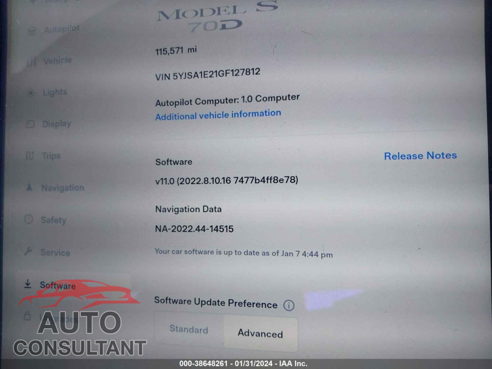 TESLA MODEL S 2016 - 5YJSA1E21GF127812