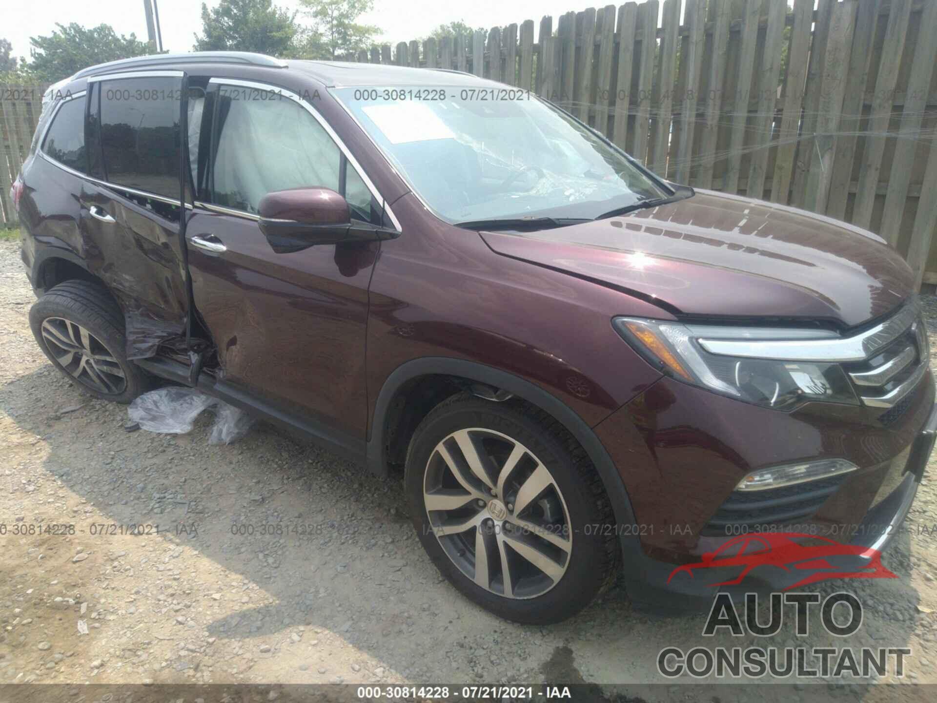 HONDA PILOT 2017 - 5FNYF6H91HB014011