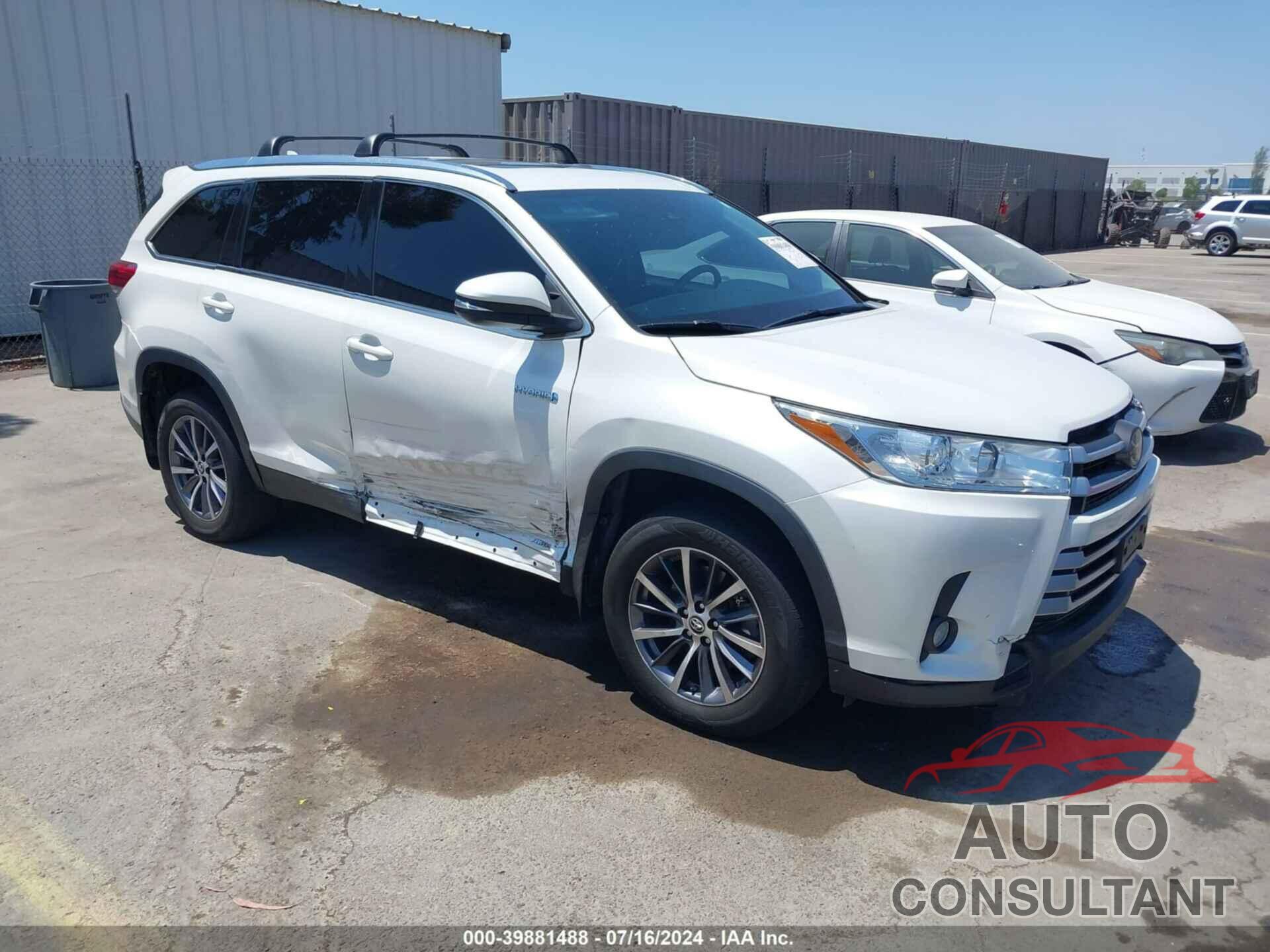 TOYOTA HIGHLANDER HYBRID 2019 - 5TDJGRFH7KS056552