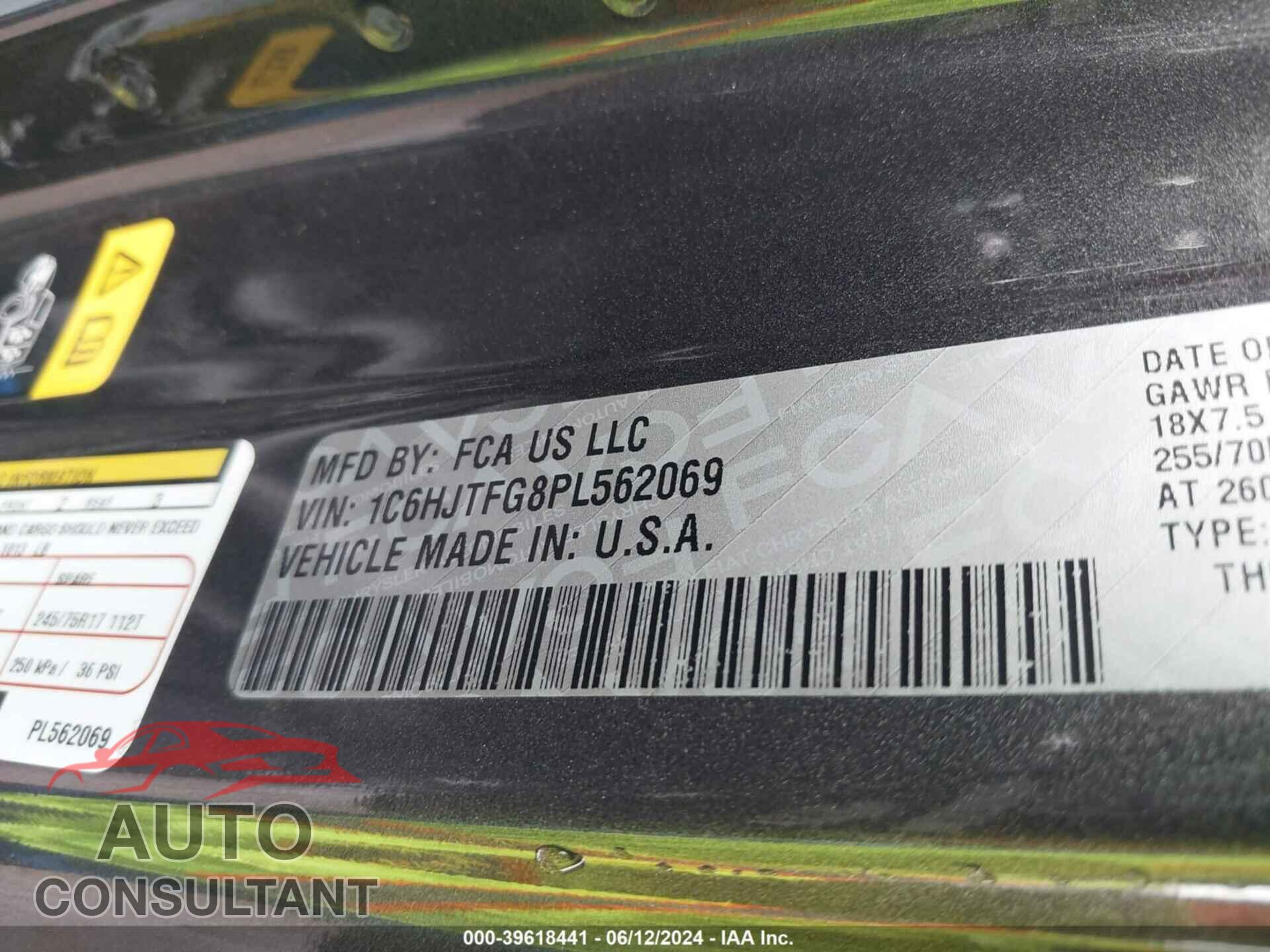 JEEP GLADIATOR 2023 - 1C6HJTFG8PL562069