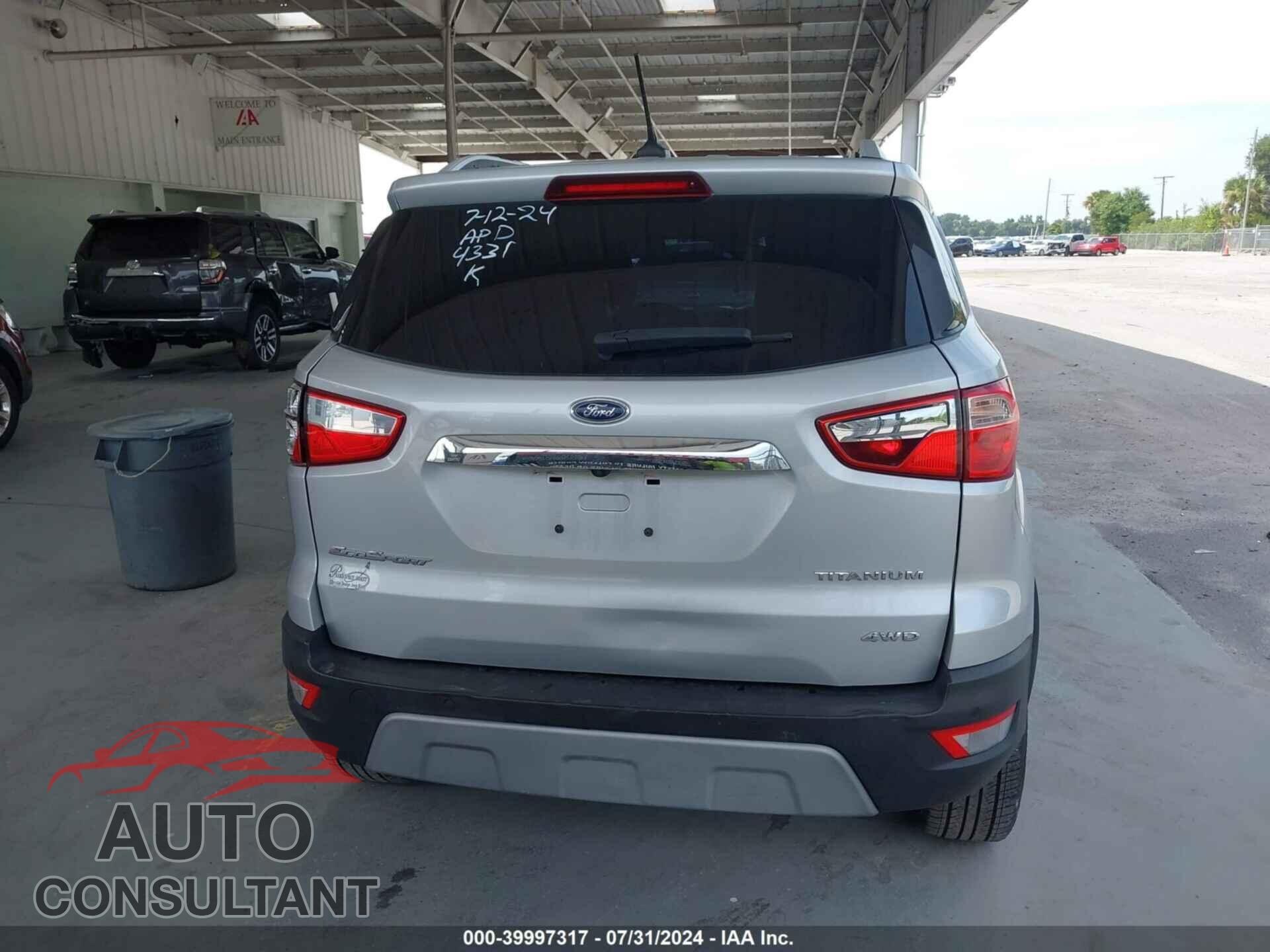 FORD ECOSPORT 2020 - MAJ6S3KL7LC354331