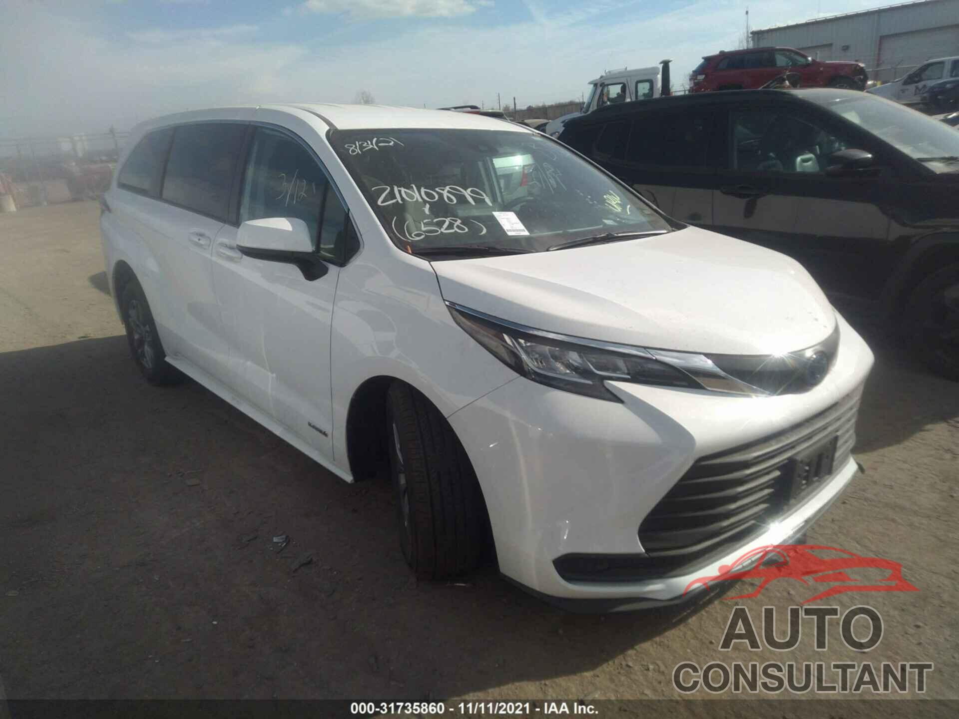 TOYOTA SIENNA 2021 - 5TDKRKEC6MS046528