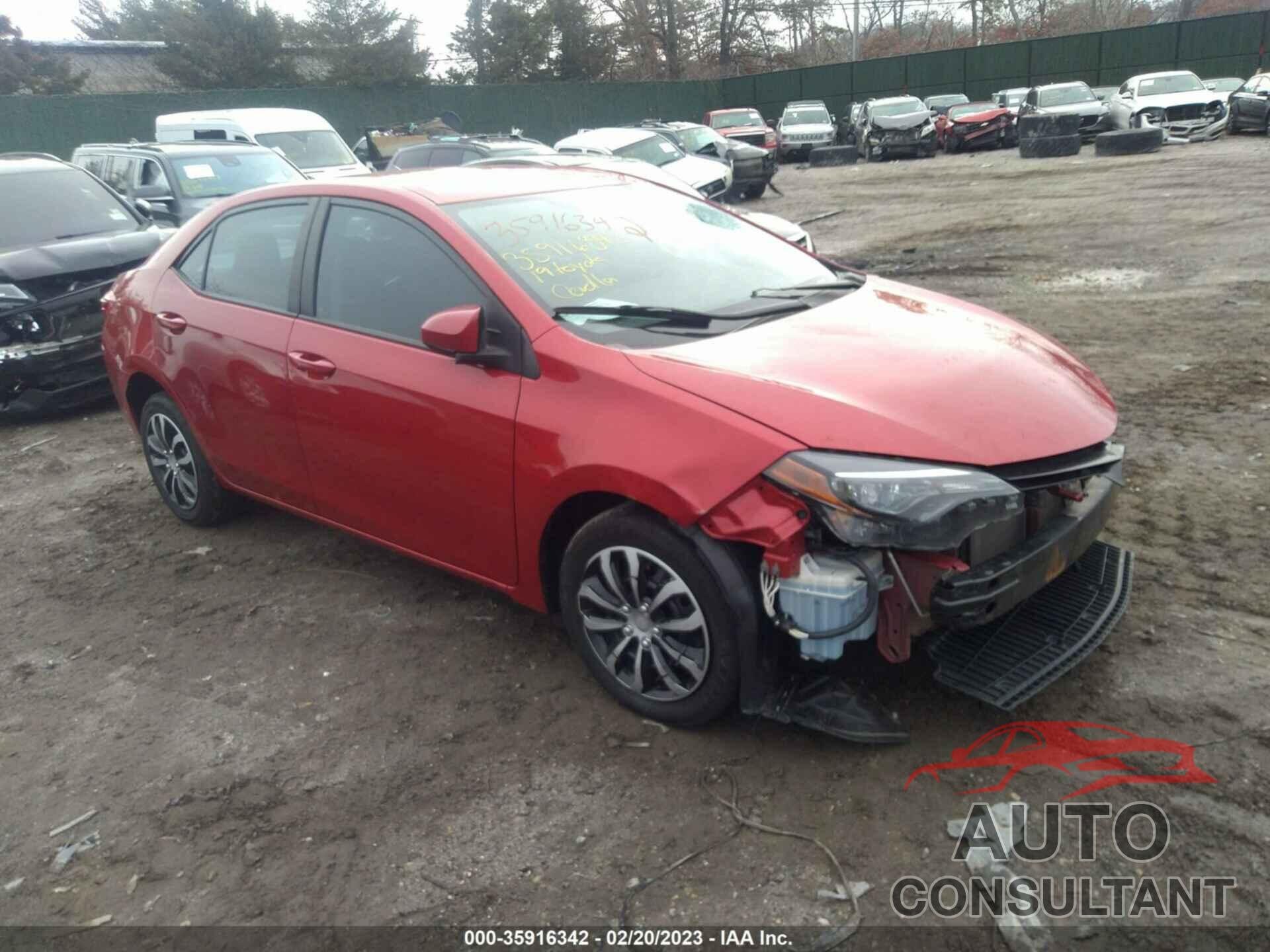 TOYOTA COROLLA 2019 - 5YFBURHE0KP933455
