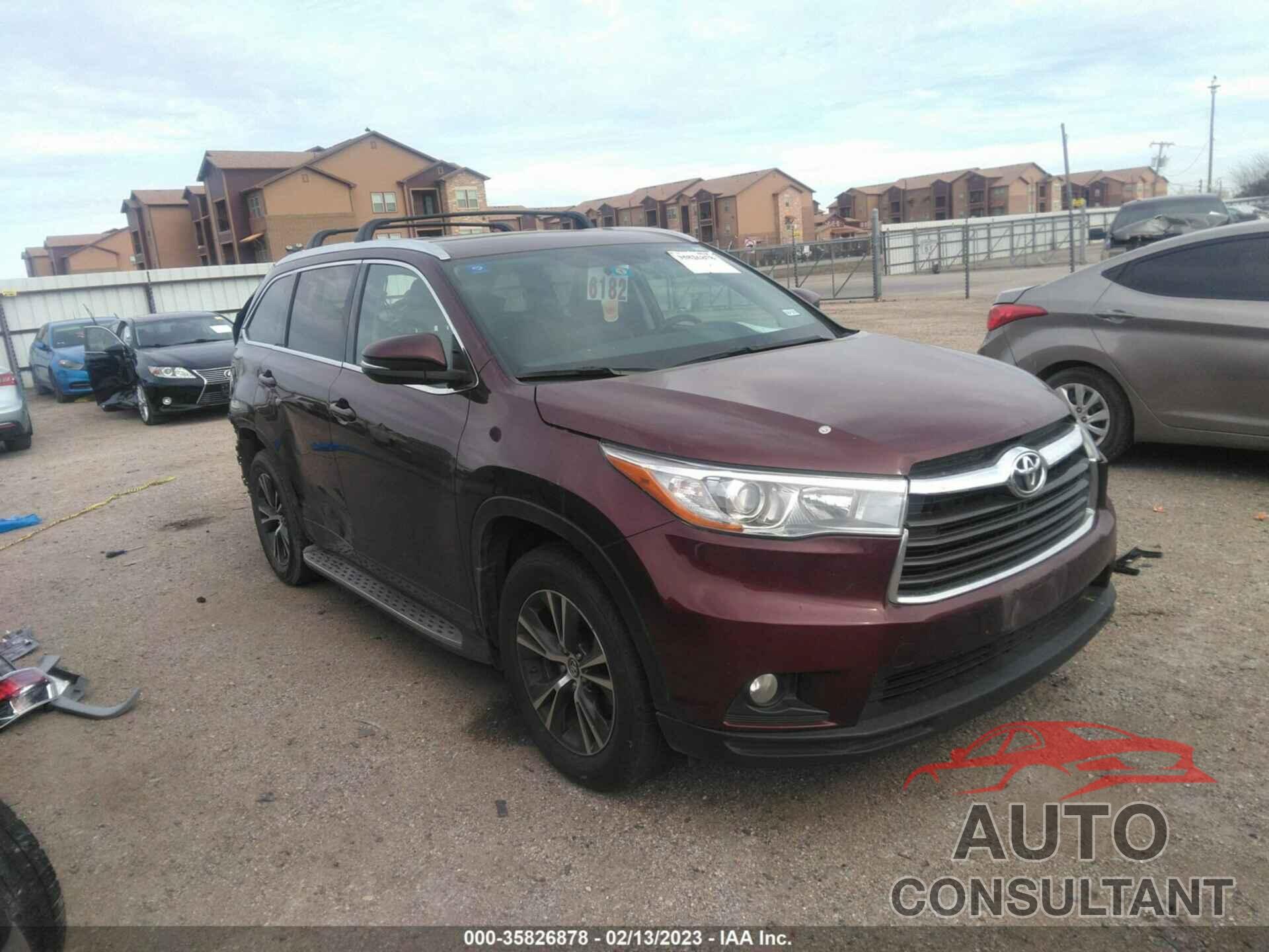 TOYOTA HIGHLANDER 2016 - 5TDKKRFH0GS163307