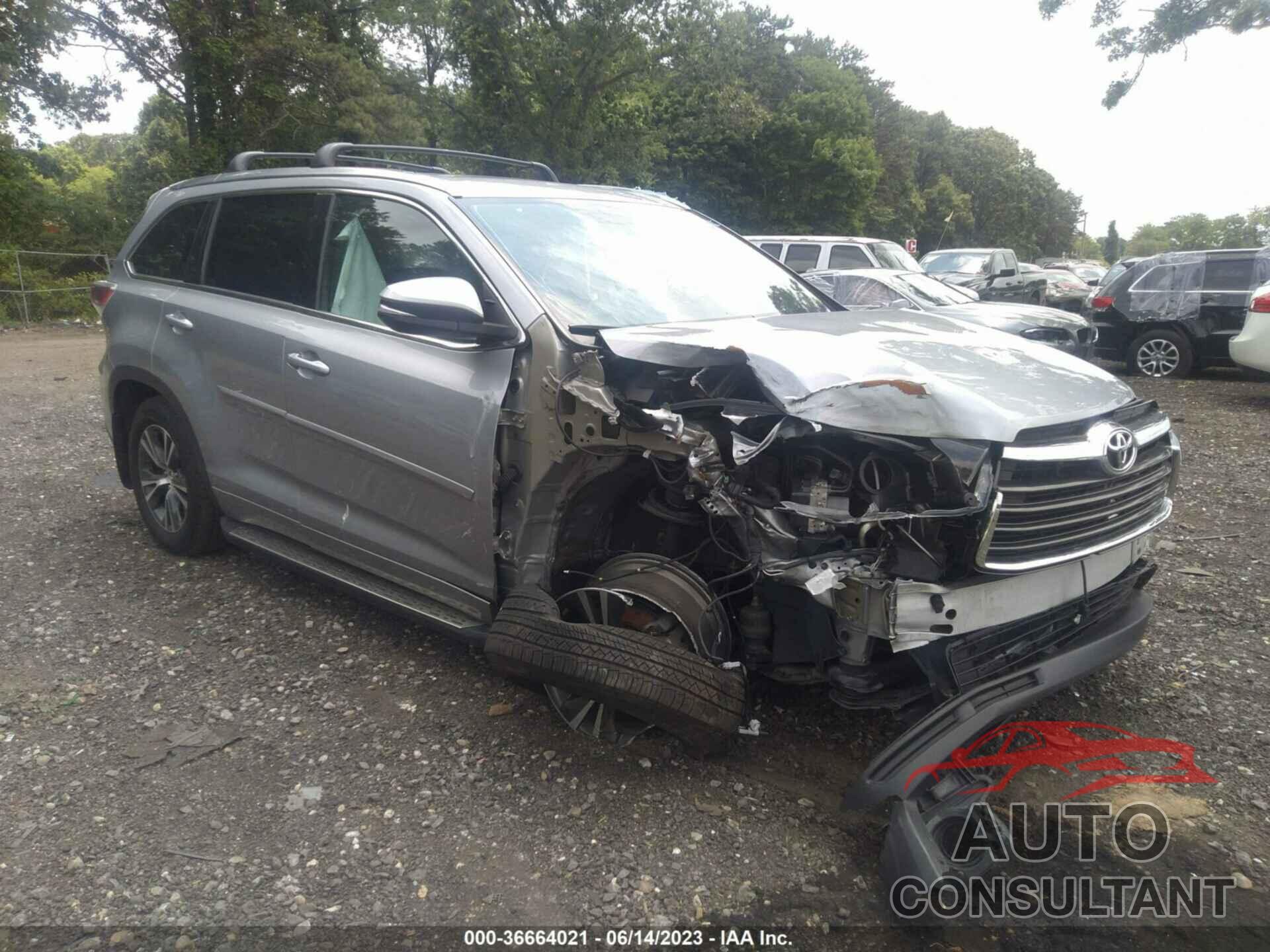 TOYOTA HIGHLANDER 2016 - 5TDJKRFH3GS291245