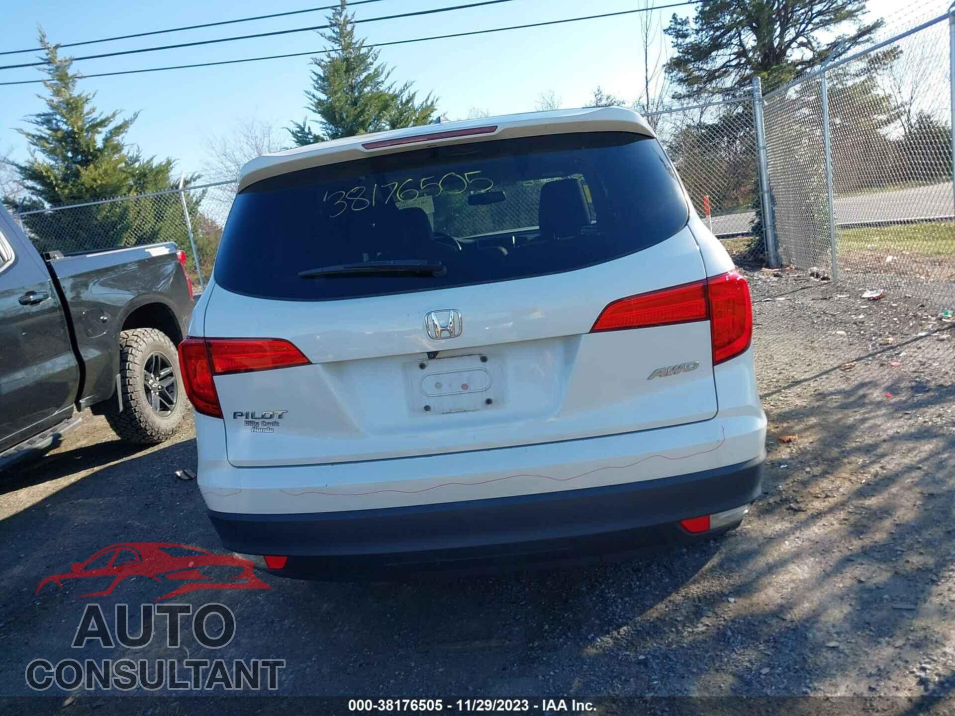 HONDA PILOT 2017 - 5FNYF6H52HB061593