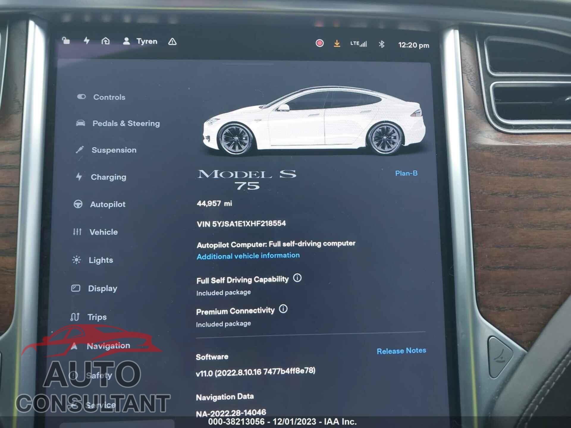 TESLA MODEL S 2017 - 5YJSA1E1XHF218554