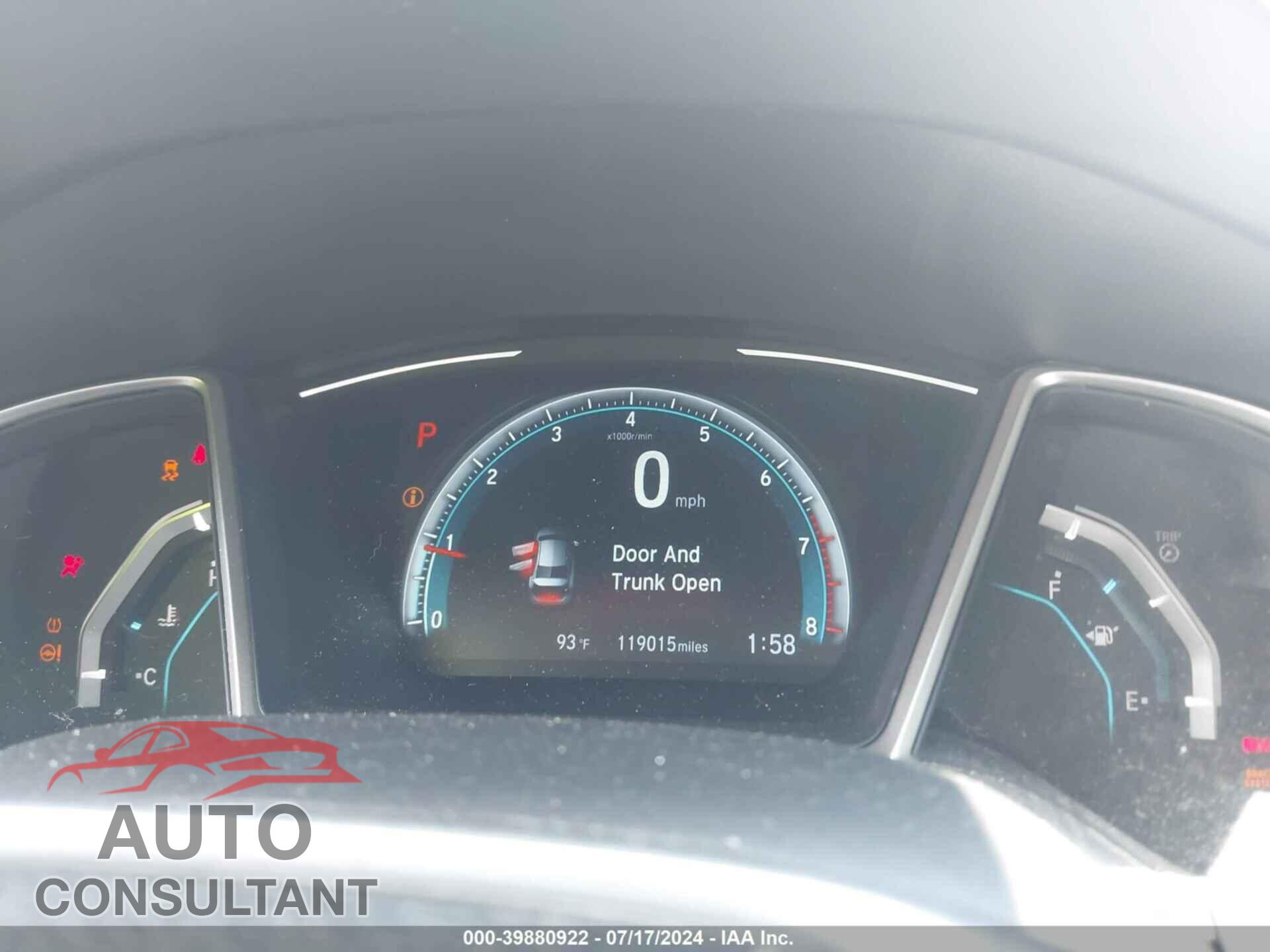HONDA CIVIC 2017 - 19XFC2F78HE221883