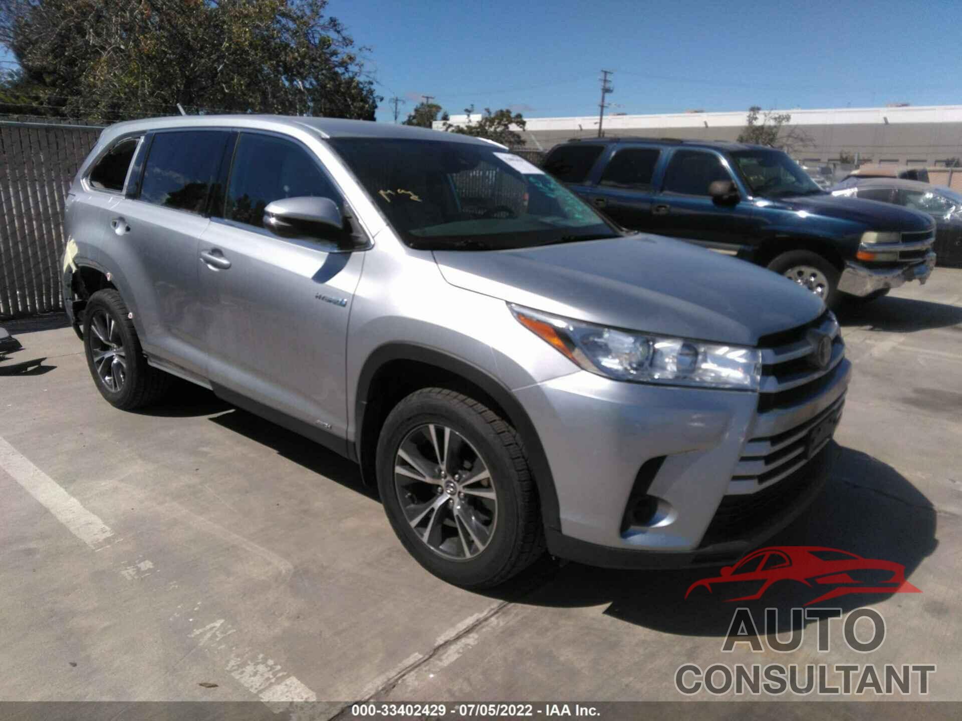 TOYOTA HIGHLANDER 2019 - 5TDBGRFH4KS078173