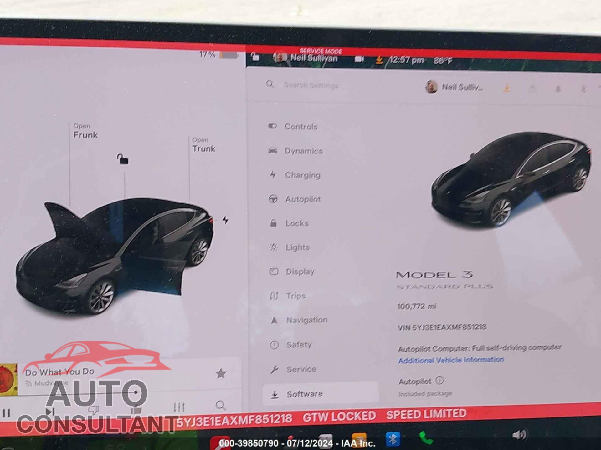 TESLA MODEL 3 2021 - 5YJ3E1EAXMF851218