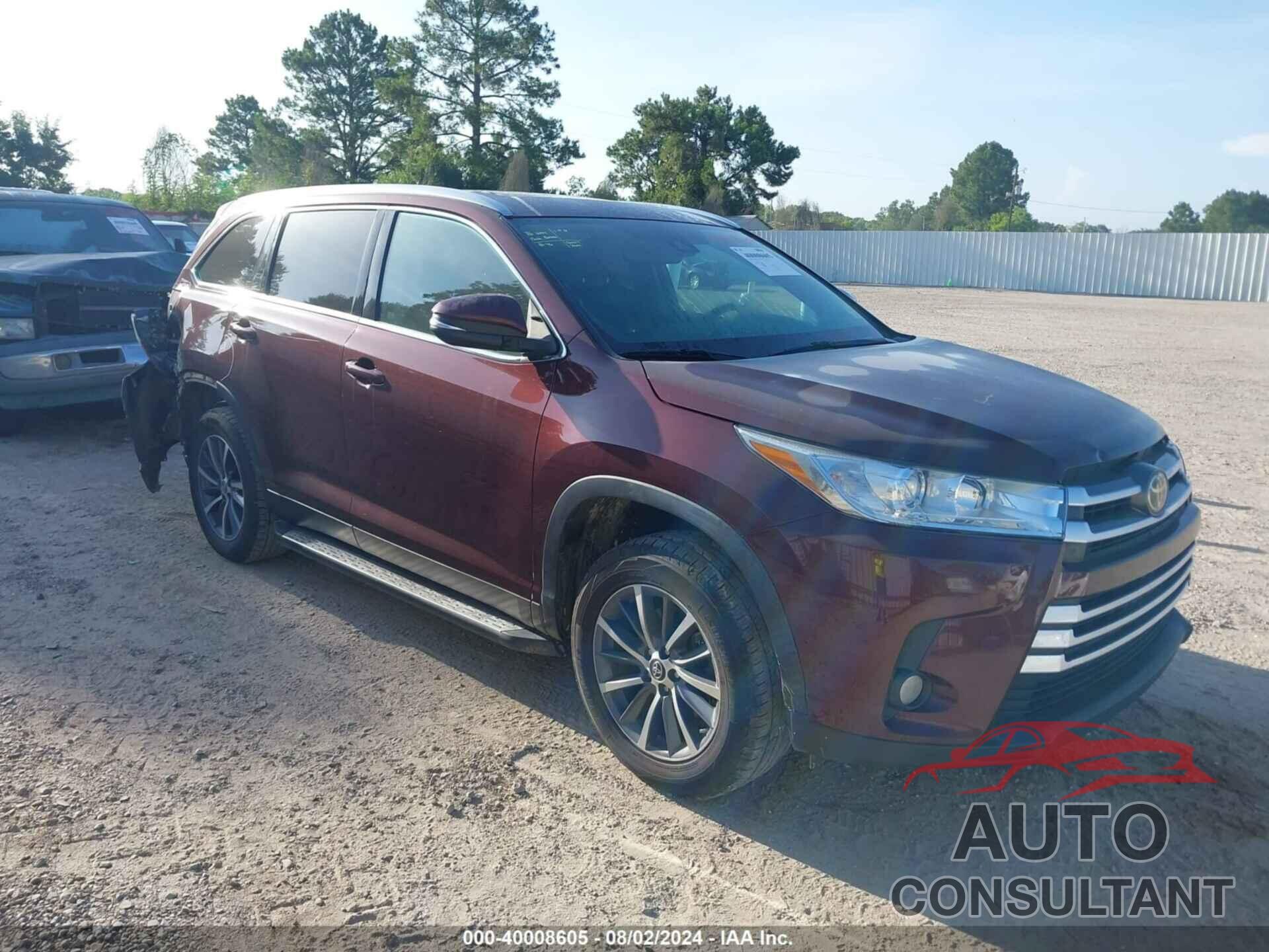 TOYOTA HIGHLANDER 2019 - 5TDKZRFH4KS348285