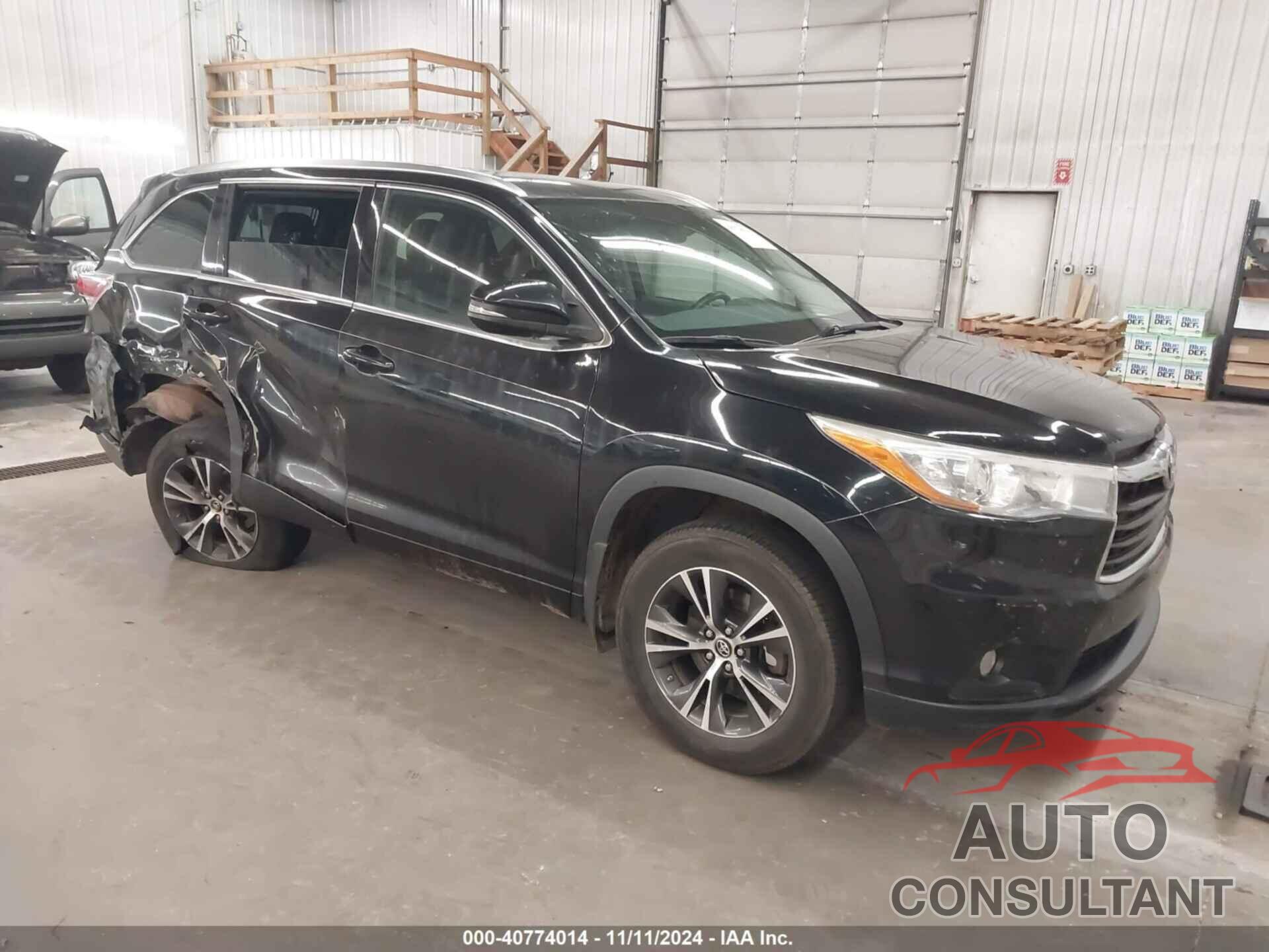 TOYOTA HIGHLANDER 2016 - 5TDJKRFH6GS343614