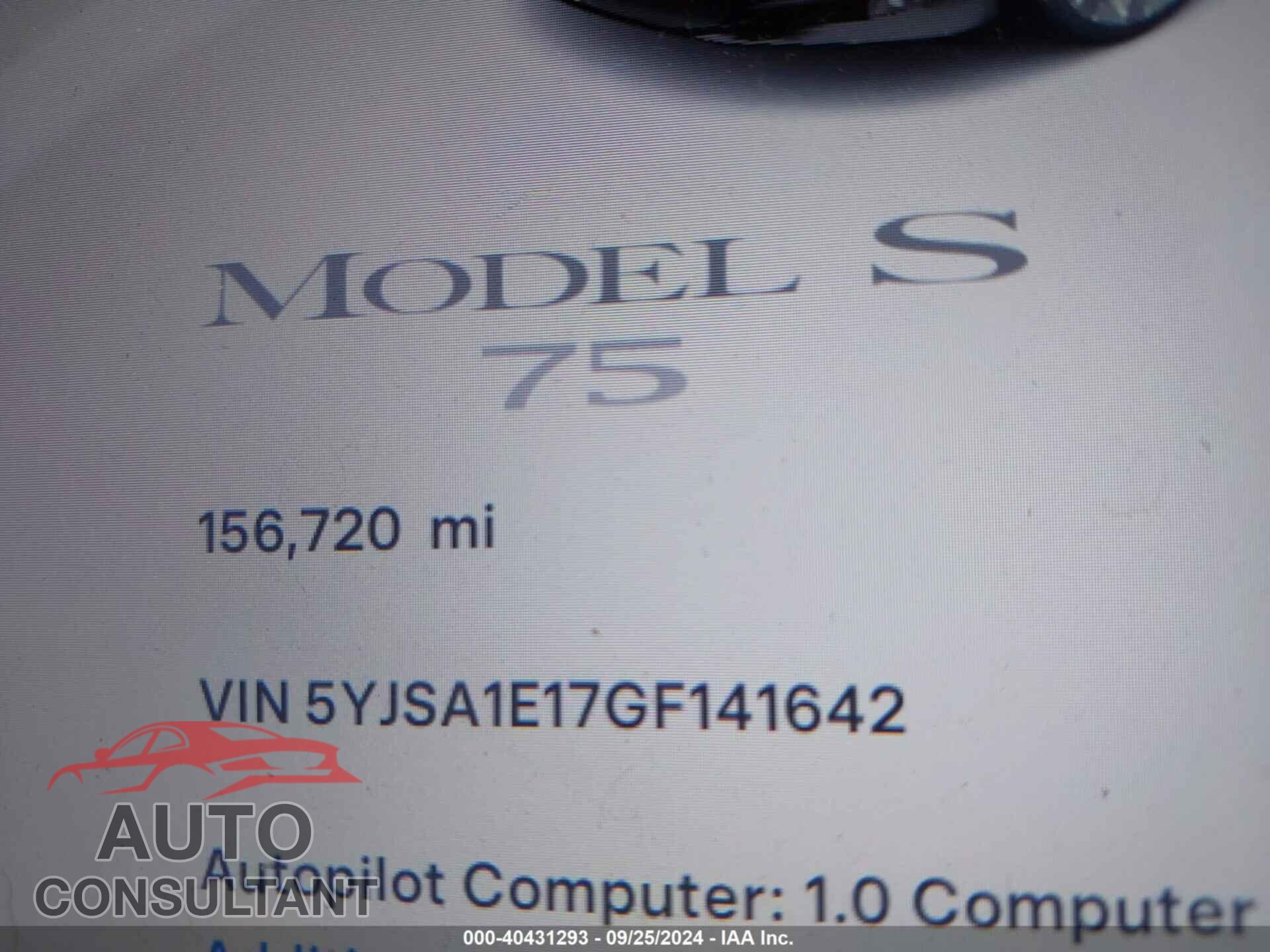 TESLA MODEL S 2016 - 5YJSA1E17GF141642