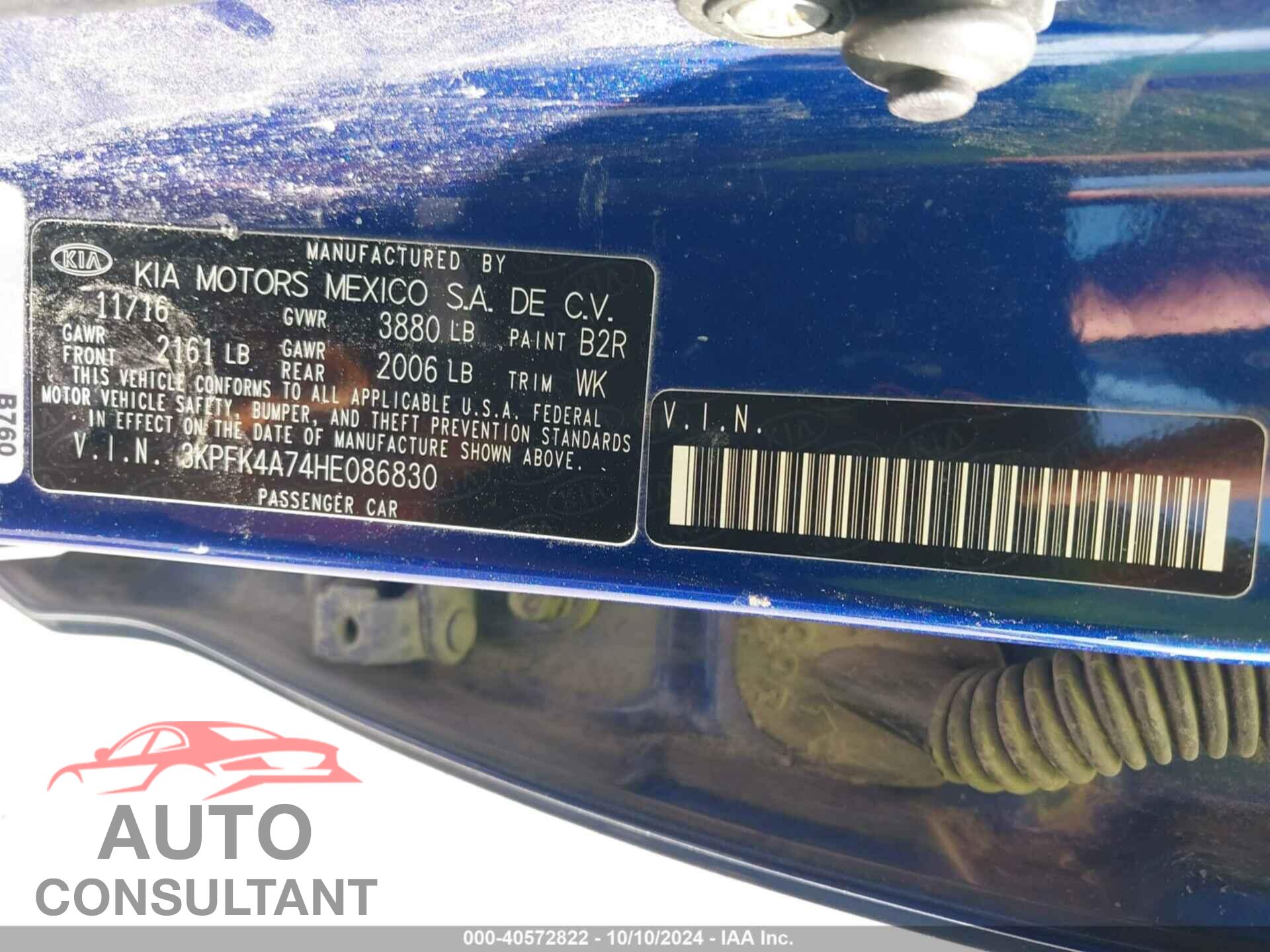 KIA FORTE 2017 - 3KPFK4A74HE086830