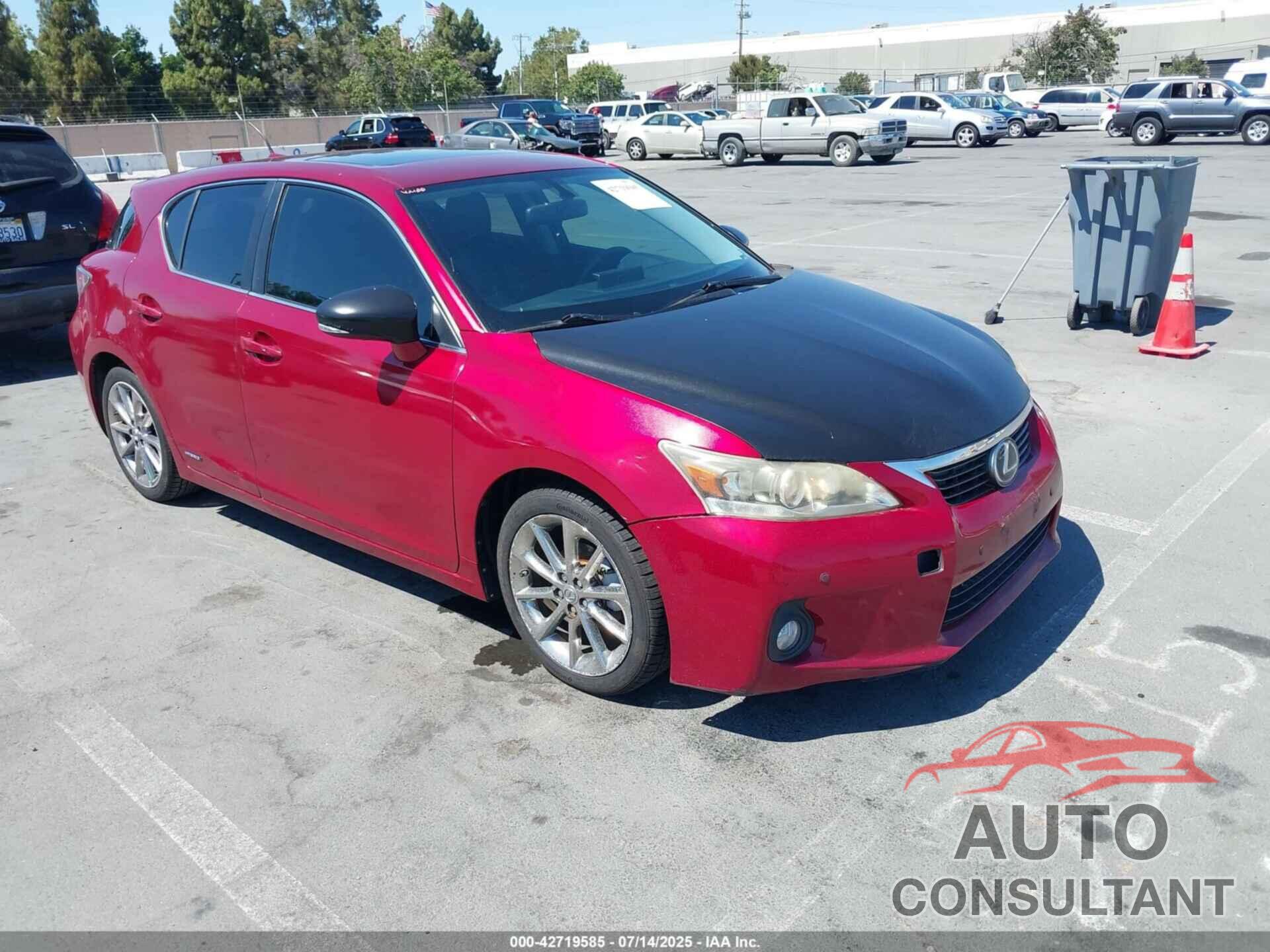 LEXUS CT 200H 2012 - JTHKD5BH6C2095264