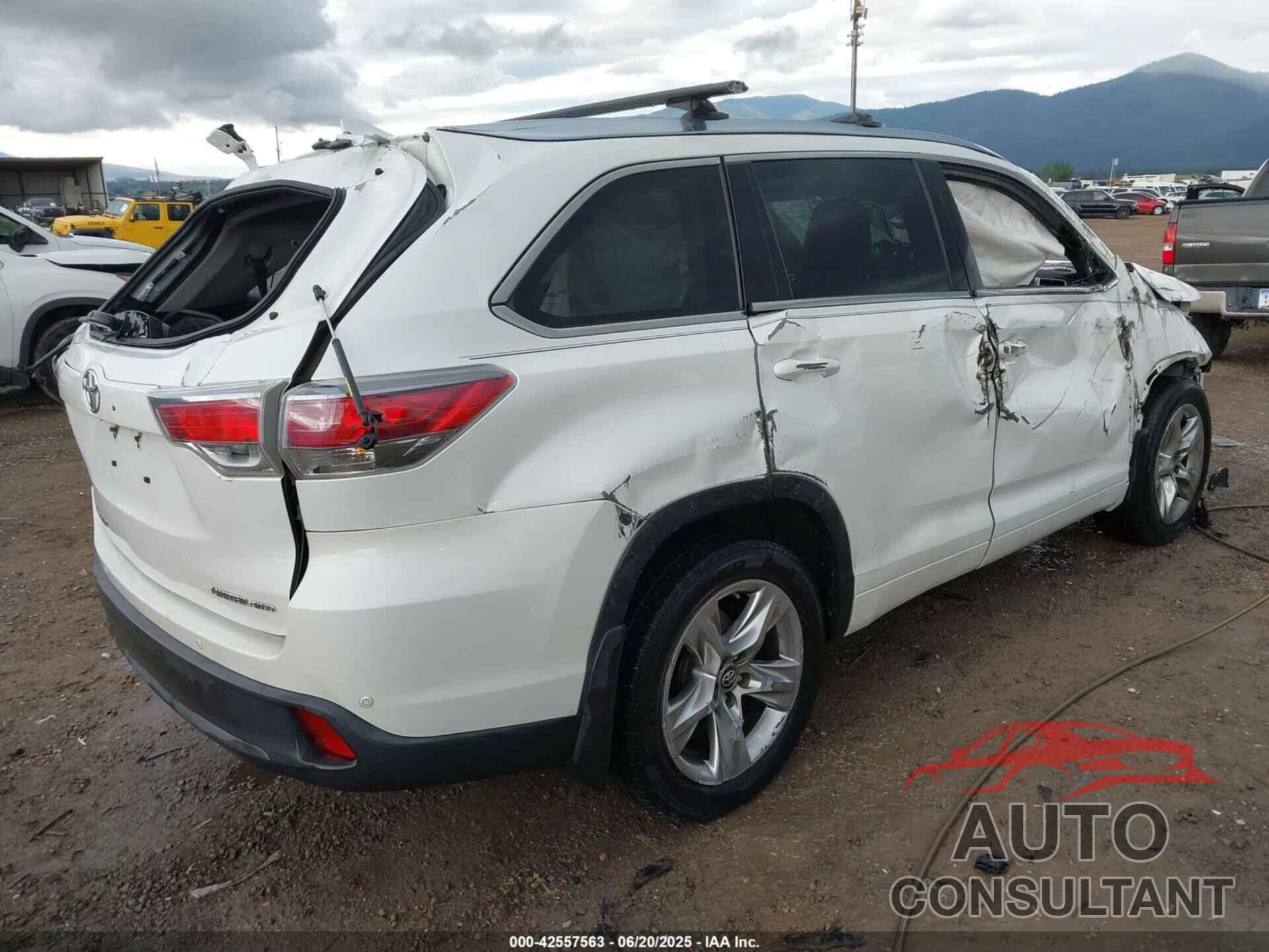 TOYOTA HIGHLANDER 2016 - 5TDDKRFH3GS285507