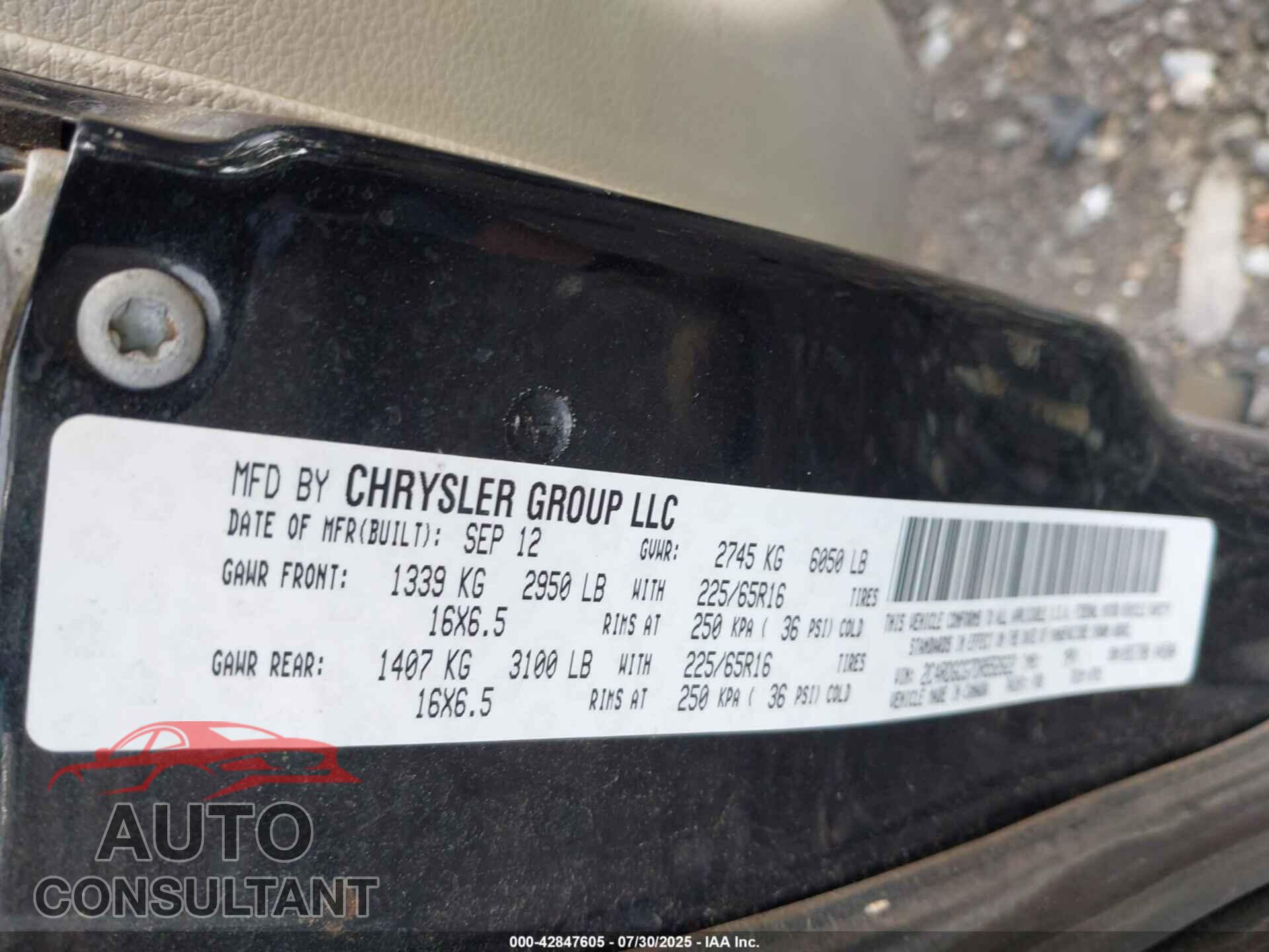 DODGE GRAND CARAVAN 2013 - 2C4RDGCG7DR552622