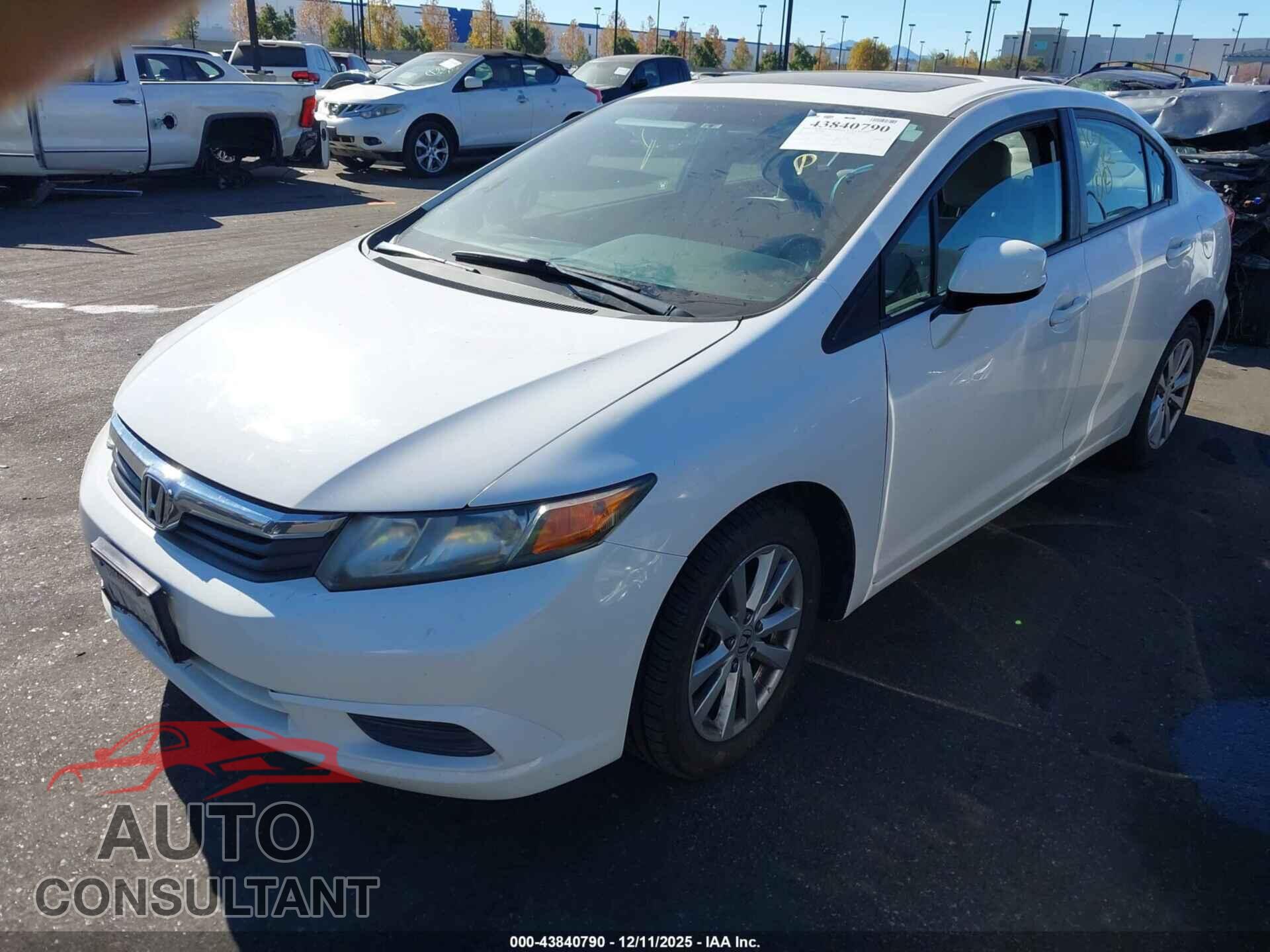 HONDA CIVIC 2012 - 19XFB2F80CE315860